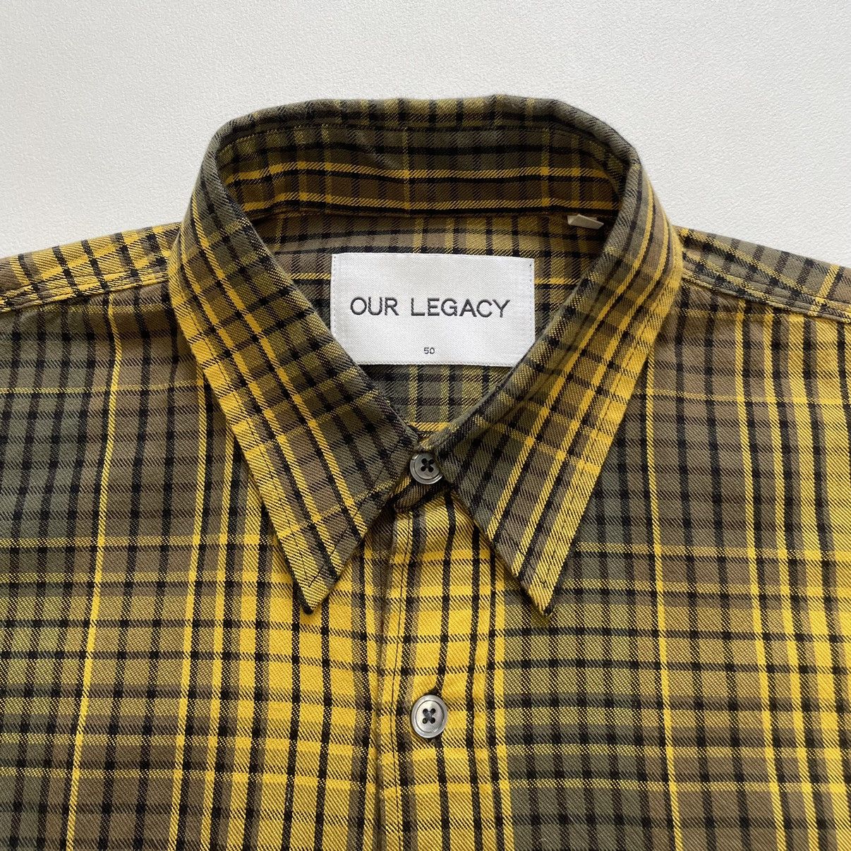 Our Legacy Yellow/Black Check Utility Boxy Shirt Size US L / EU 52-54 / 3 - 3 Thumbnail