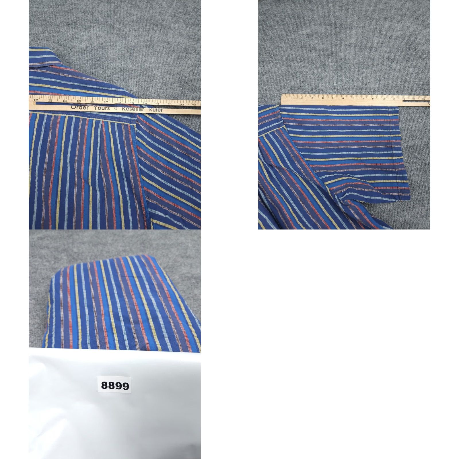 The Territory Ahead Territory Ahead Shirt Men's XL Blue Striped Abstract Woven Button Short Sleeve Size US XL / EU 56 / 4 - 8 Thumbnail