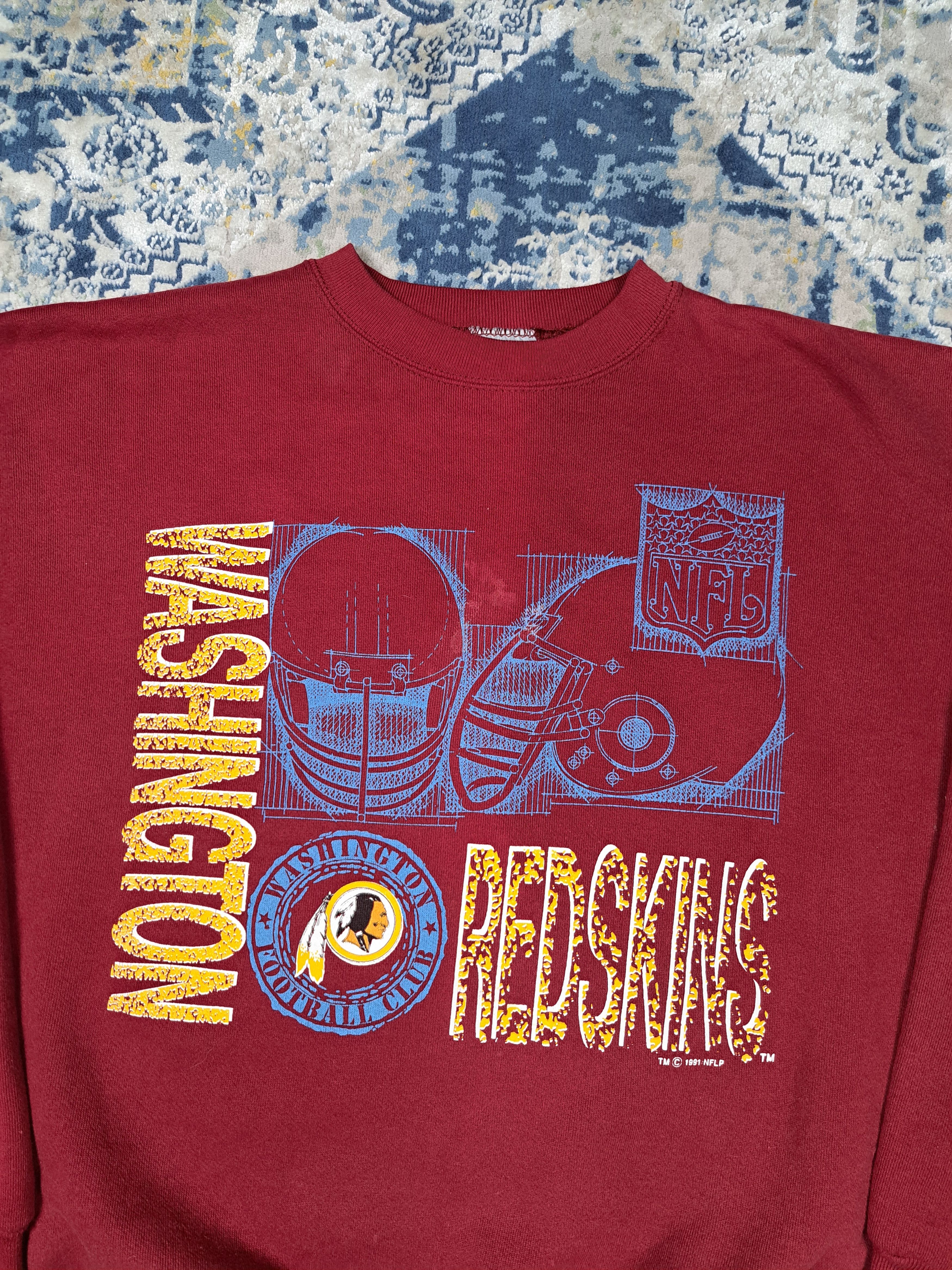 Logo 7 Vintage 1991 Redskins Fullprint Sweatshirt 90s NFL Size US L / EU 52-54 / 3 - 2 Thumbnail