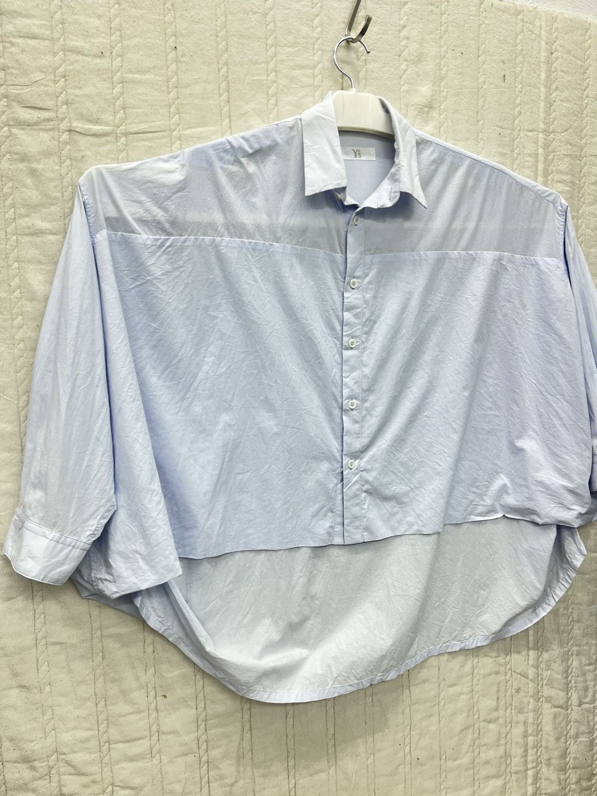 Designer × Y's × Yohji Yamamoto ARCHIVES🔥🔥Y'S YOHJI YAMAMOTO BAGGY CROP TOP SHIRT Size XXL / US 16-18 / IT 52-54 - 2 Thumbnail