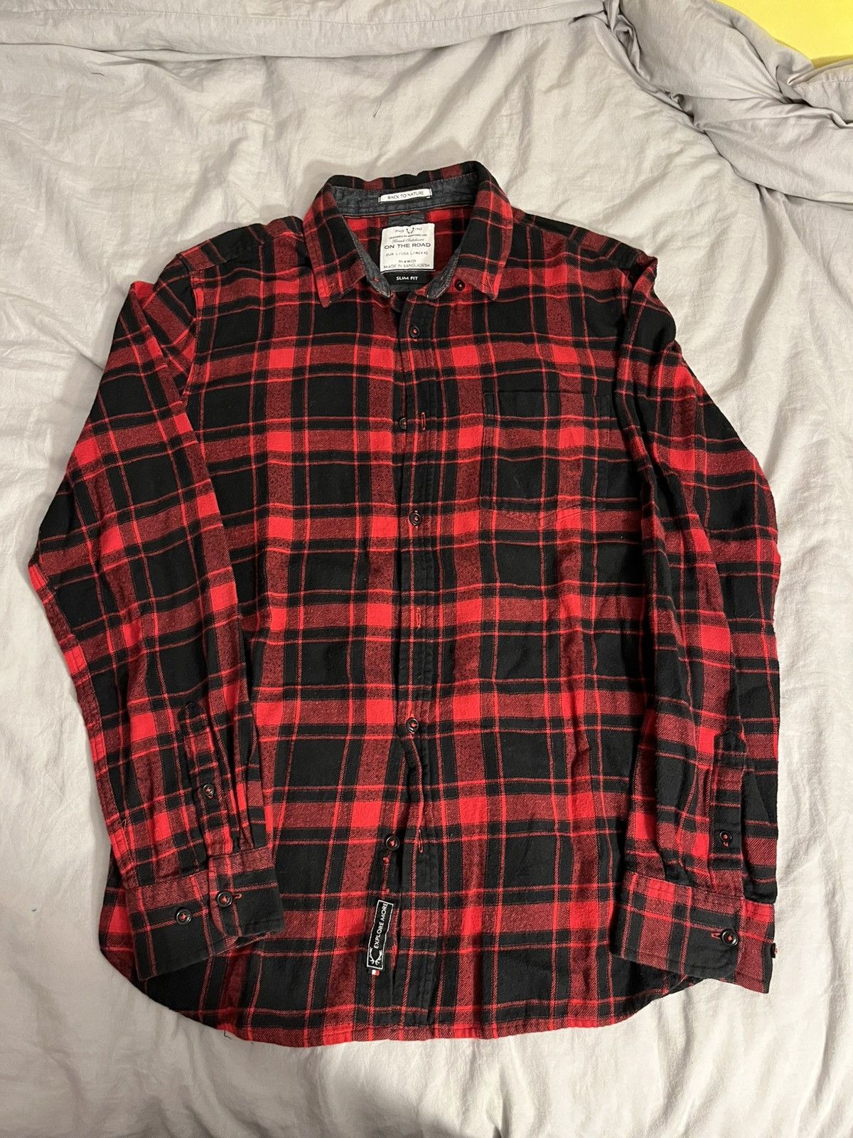 Vintage Red flannel button up Size US L / EU 52-54 / 3 - 1 Thumbnail