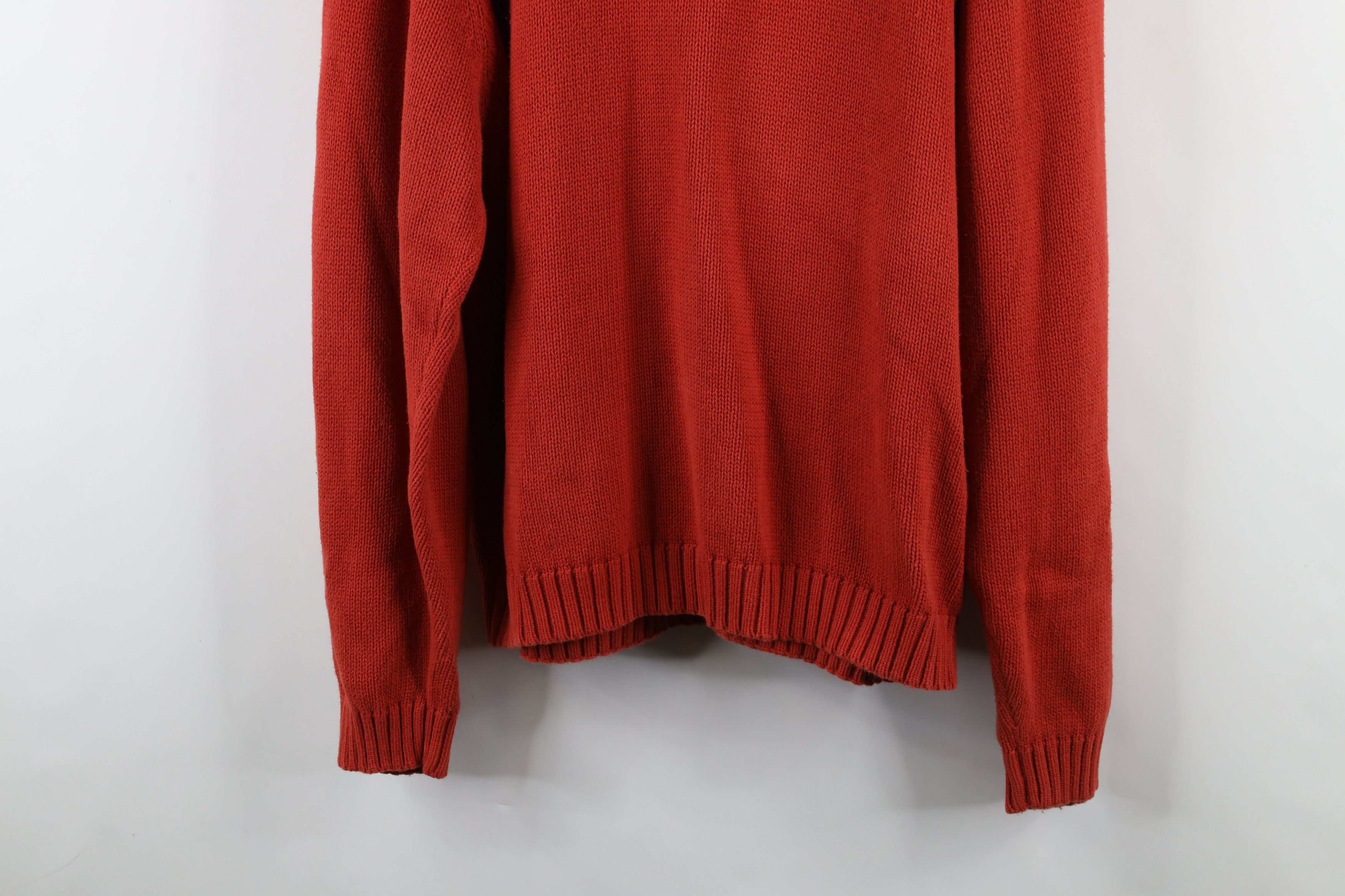 Vintage Vintage 90s Streetwear Cotton Knit Crewneck Sweater Orange Size US XL / EU 56 / 4 - 3 Thumbnail