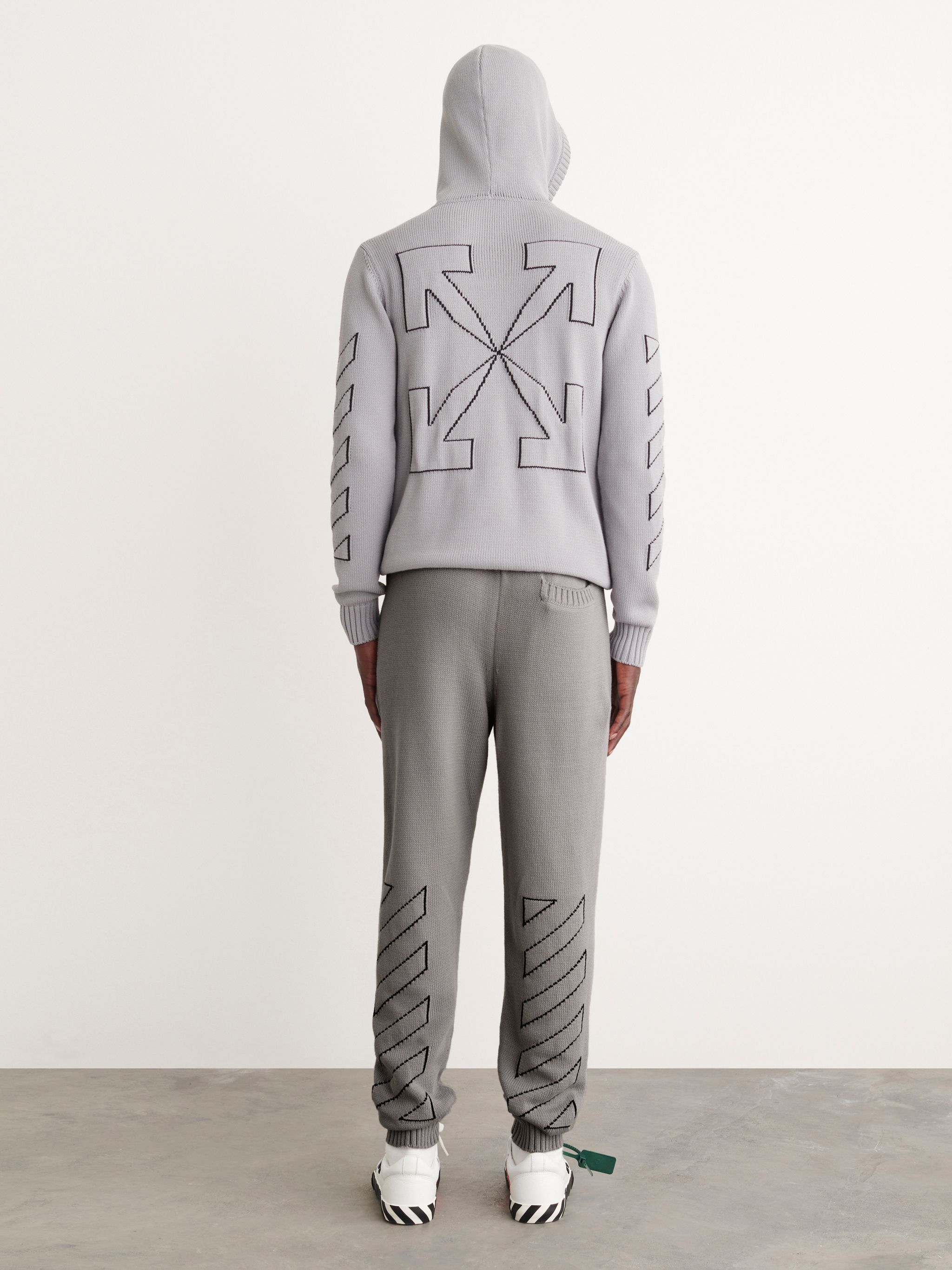 Off-White o1gr1nt1124 Diag Outline Knit Pant in Medium Grey Size US 34 / EU 50 - 2 Thumbnail