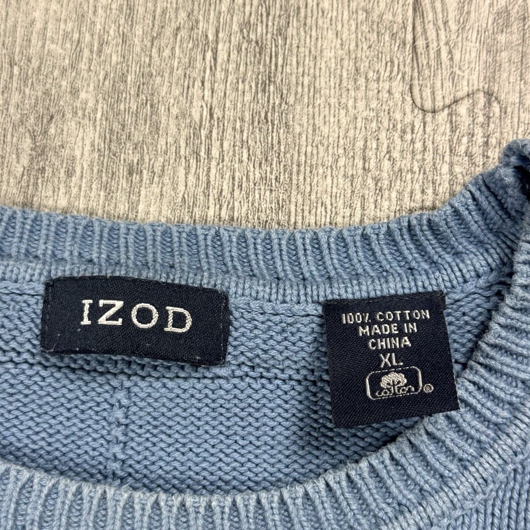 Izod IZOD Crewneck Sweater Blue Check Knit XL Mens Size US XL / EU 56 / 4 - 4 Thumbnail