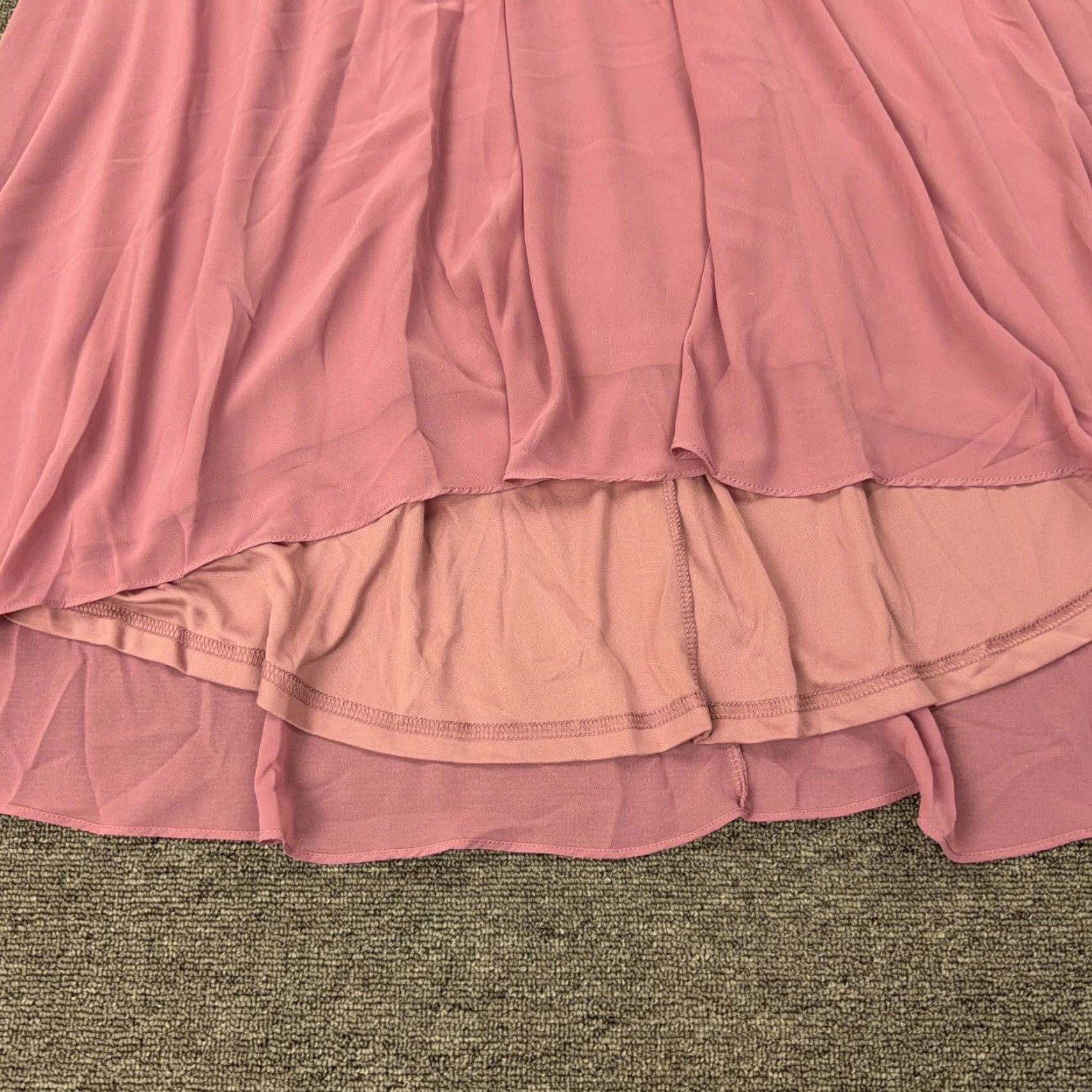 Vintage Ever-Pretty Dress Womens 12 Pink Flutter Sleeve Hi-Low Fit & Flare Formal Dress Size XL / US 12-14 / IT 48-50 - 2 Thumbnail