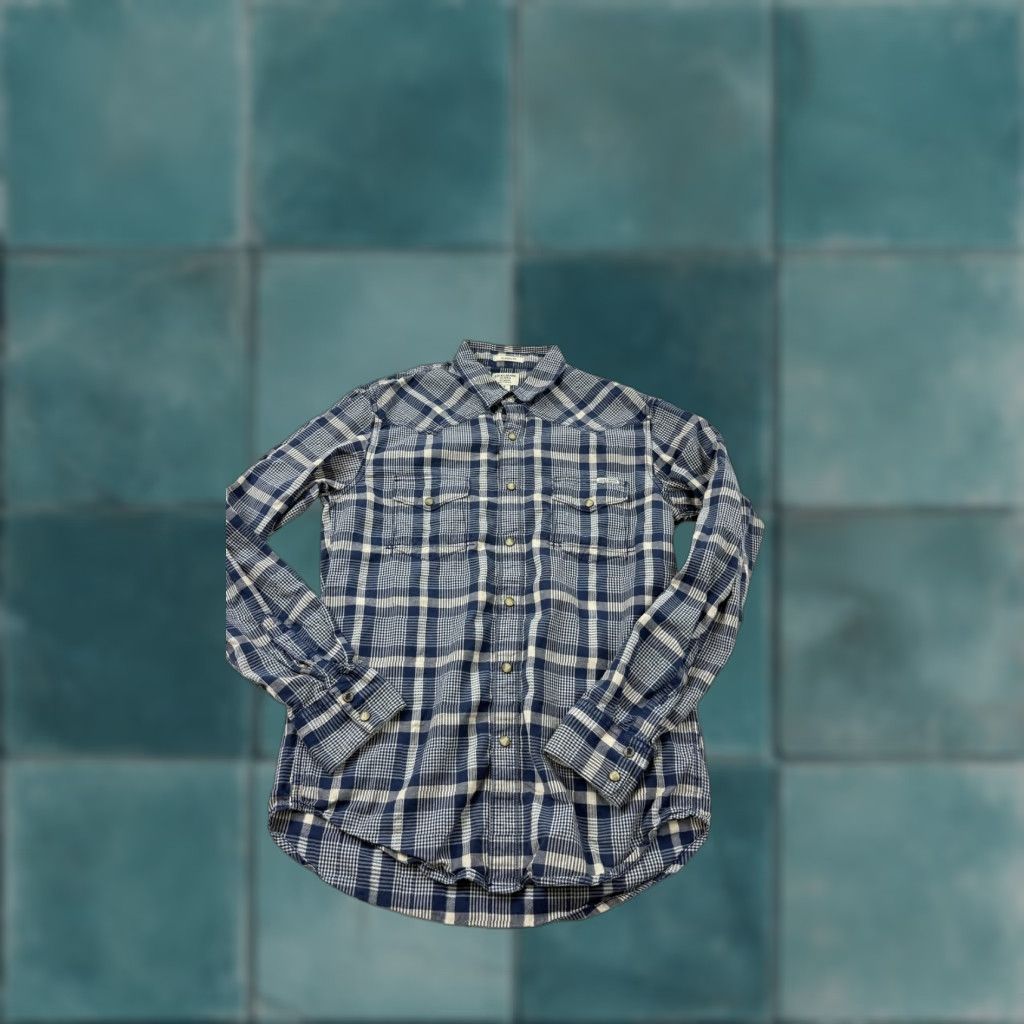 Lucky Brand Lucky Brand Shirt Plaid Blue White Mens Small Classic Fit Snap Western Size US S / EU 44-46 / 1 - 1 Thumbnail