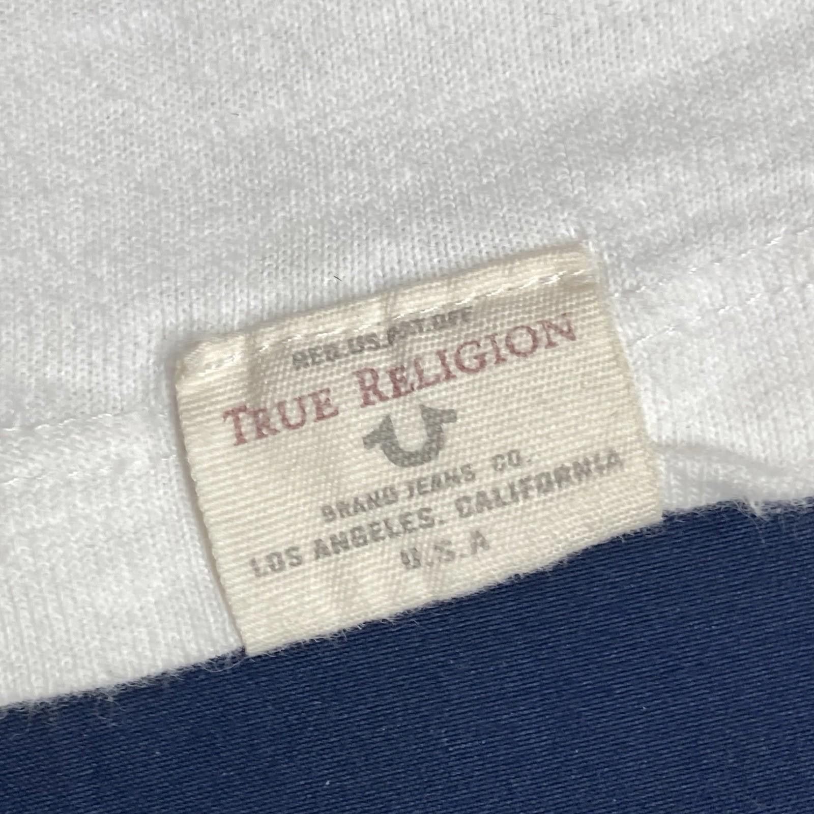 True Religion Men’s XL True Religion White Blank Crewneck T Shirt Red Logo Size US XL / EU 56 / 4 - 3 Thumbnail