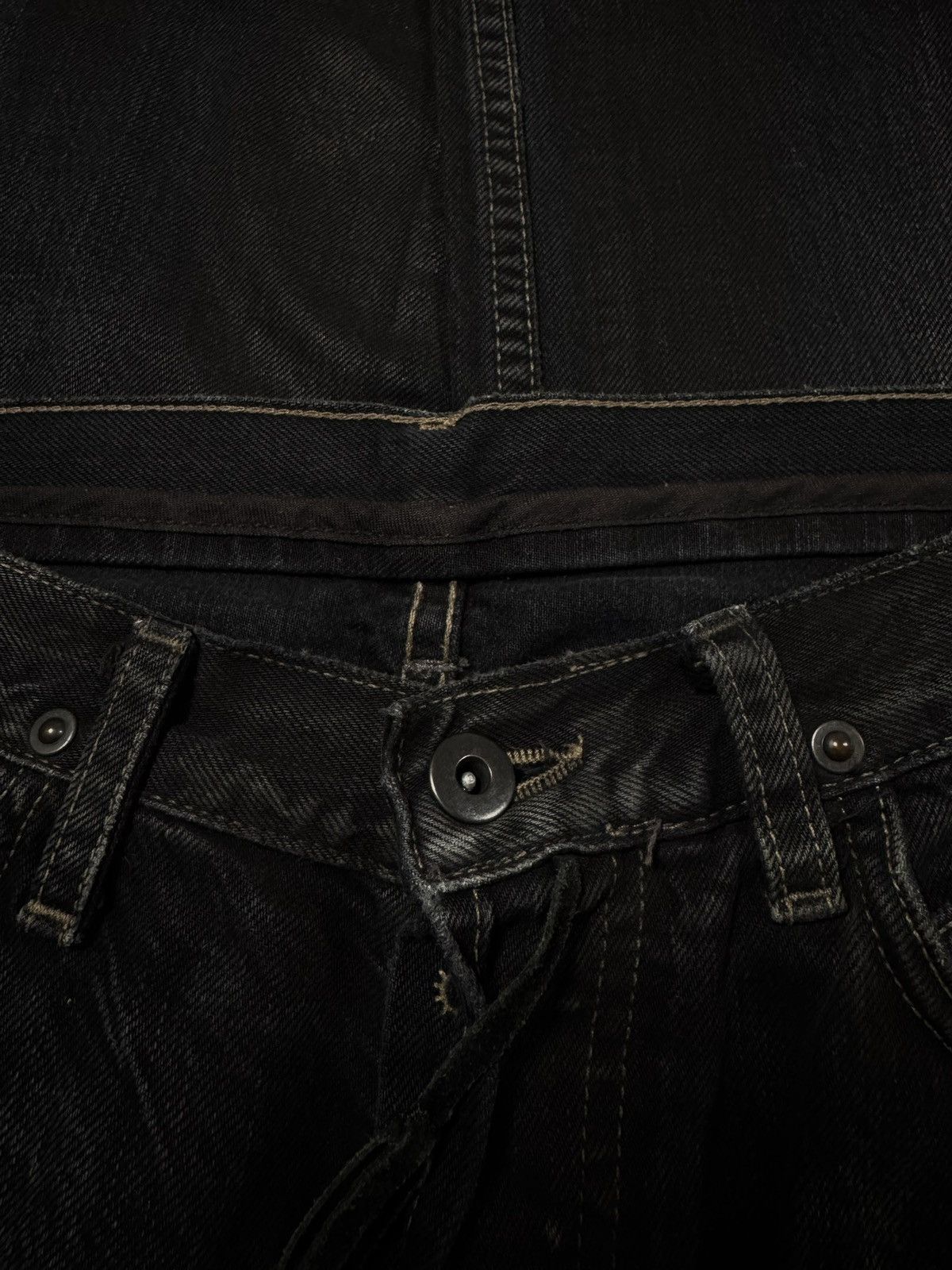Rick Owens 2000s Rick Owens SLAB Waxed ‘Oil Spill’ Suede Link Denim Size US 31 - 8 Thumbnail