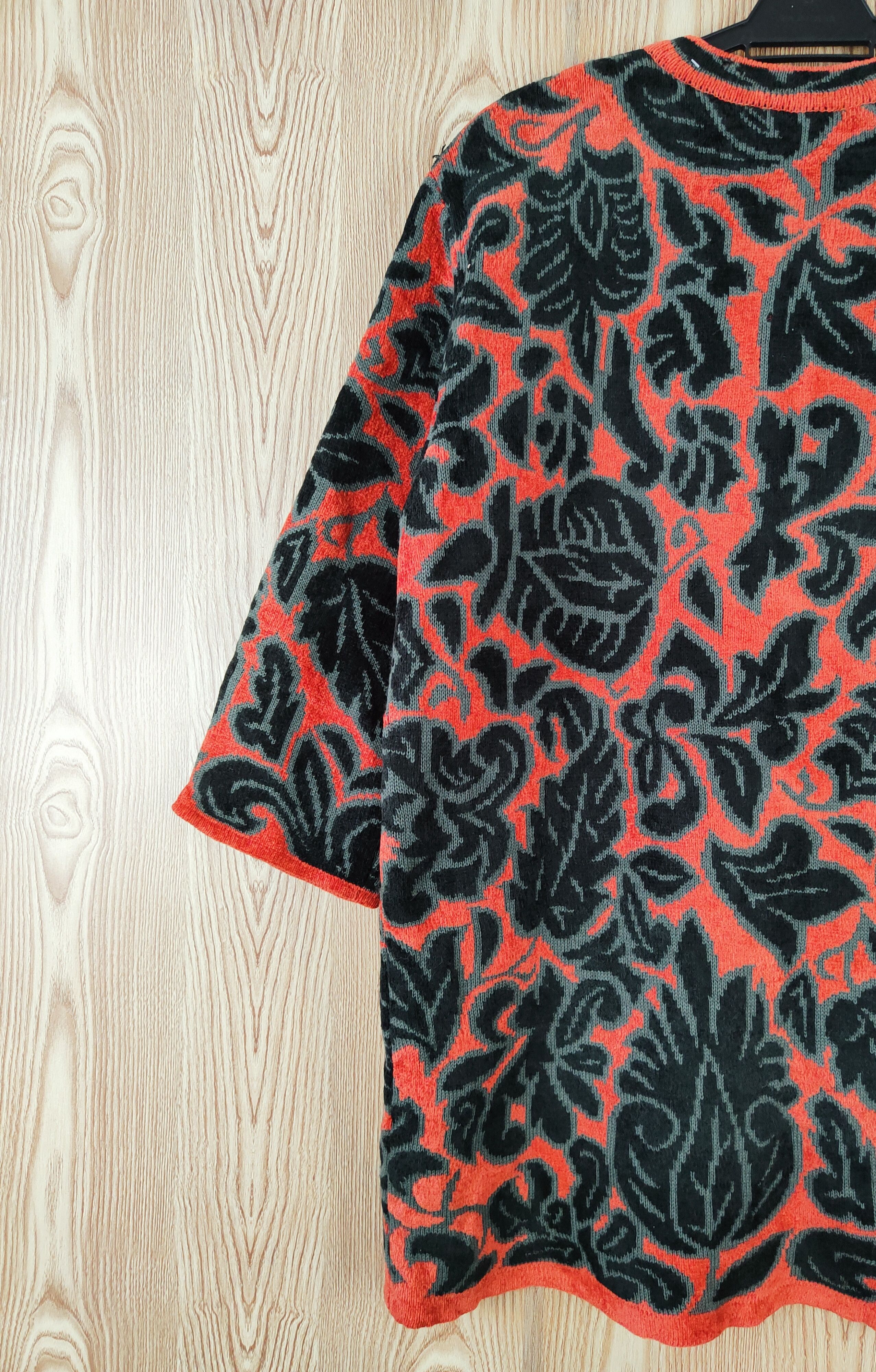 Japanese Brand Micalady Primavista Black Orange art Knitwear Cardigan #W427 Size L / US 10 / IT 46 - 8 Thumbnail