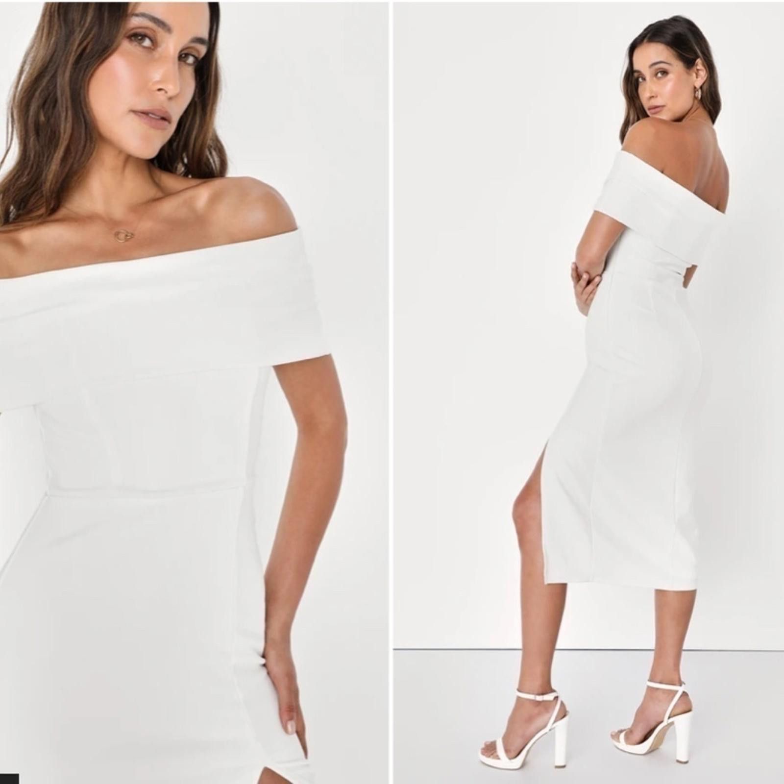 Lulus LULU's Bridal Chic Modern Sexy Minimalist Midi Dress Size S / US 4 / IT 40 - 3 Thumbnail