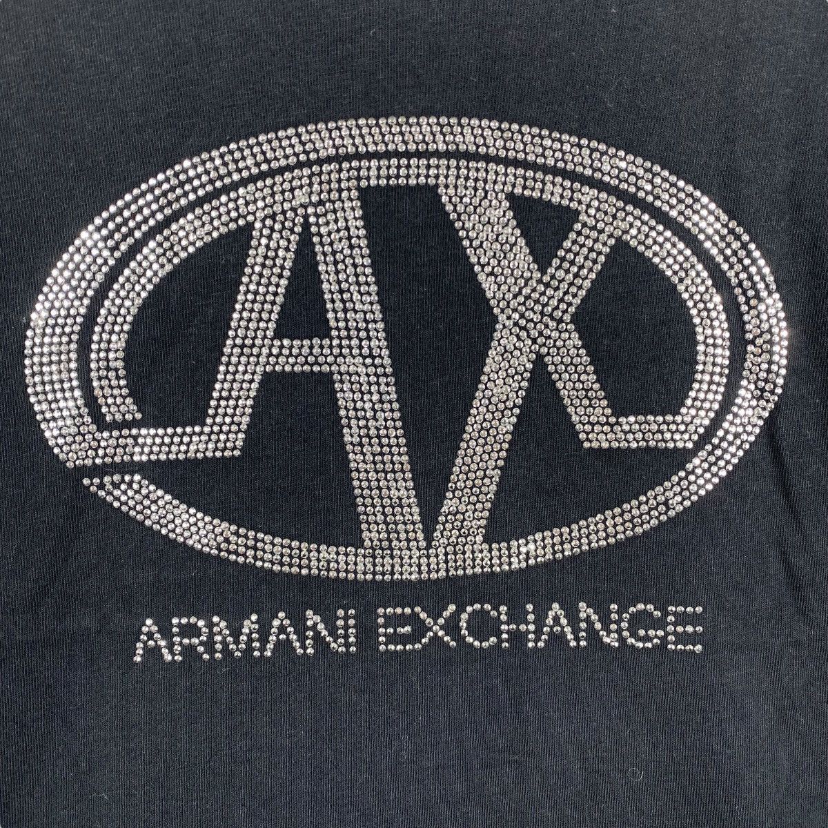 Armani Exchange ARMANI EXCHANGE Rhinestones Graphic Logo Women Tops Tee Size M / US 6-8 / IT 42-44 - 2 Thumbnail