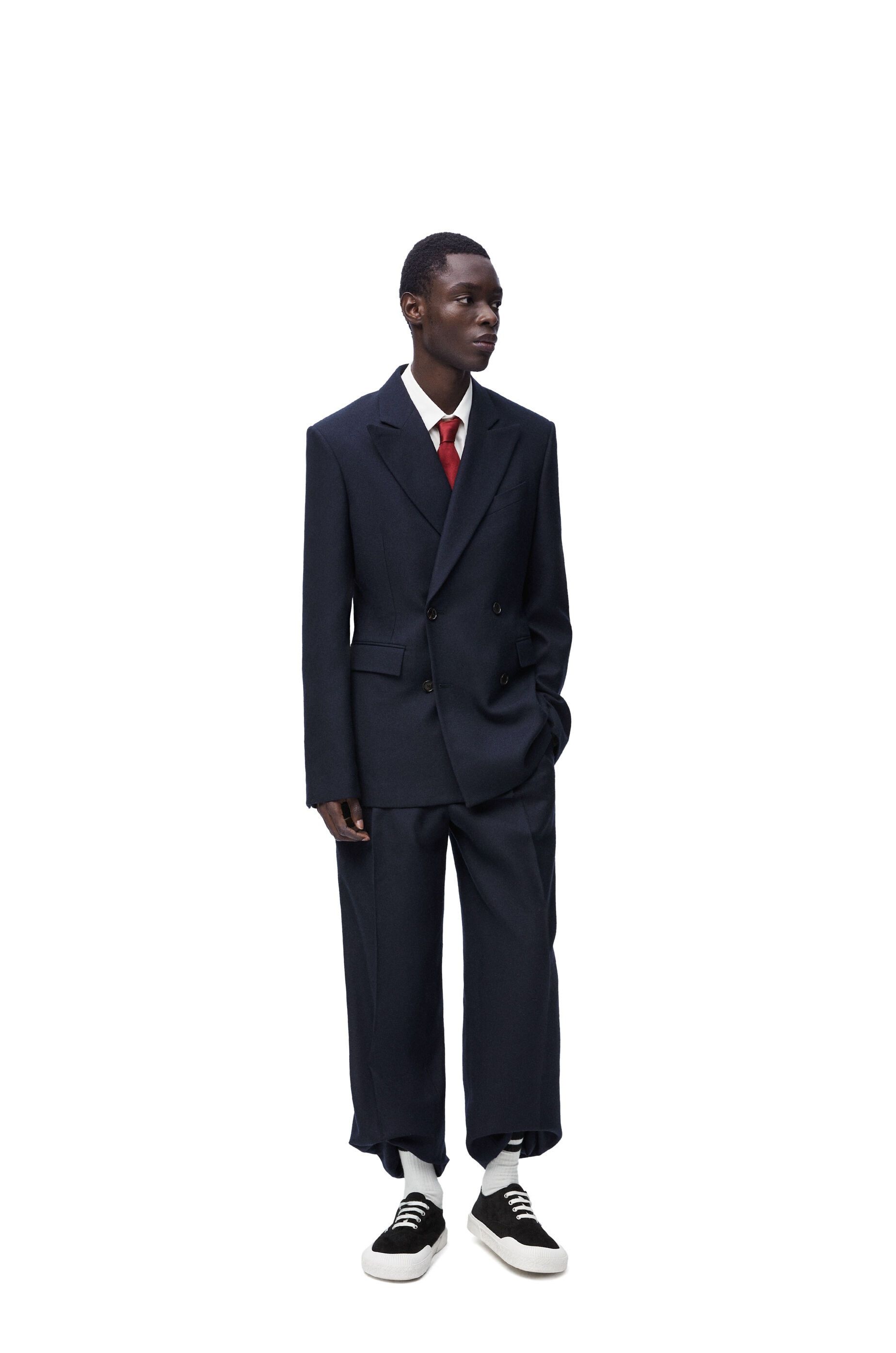 Loewe o1in1g0426 Double-Breasted Jacket in Navy Melange Size US S / EU 44-46 / 1 - 2 Thumbnail