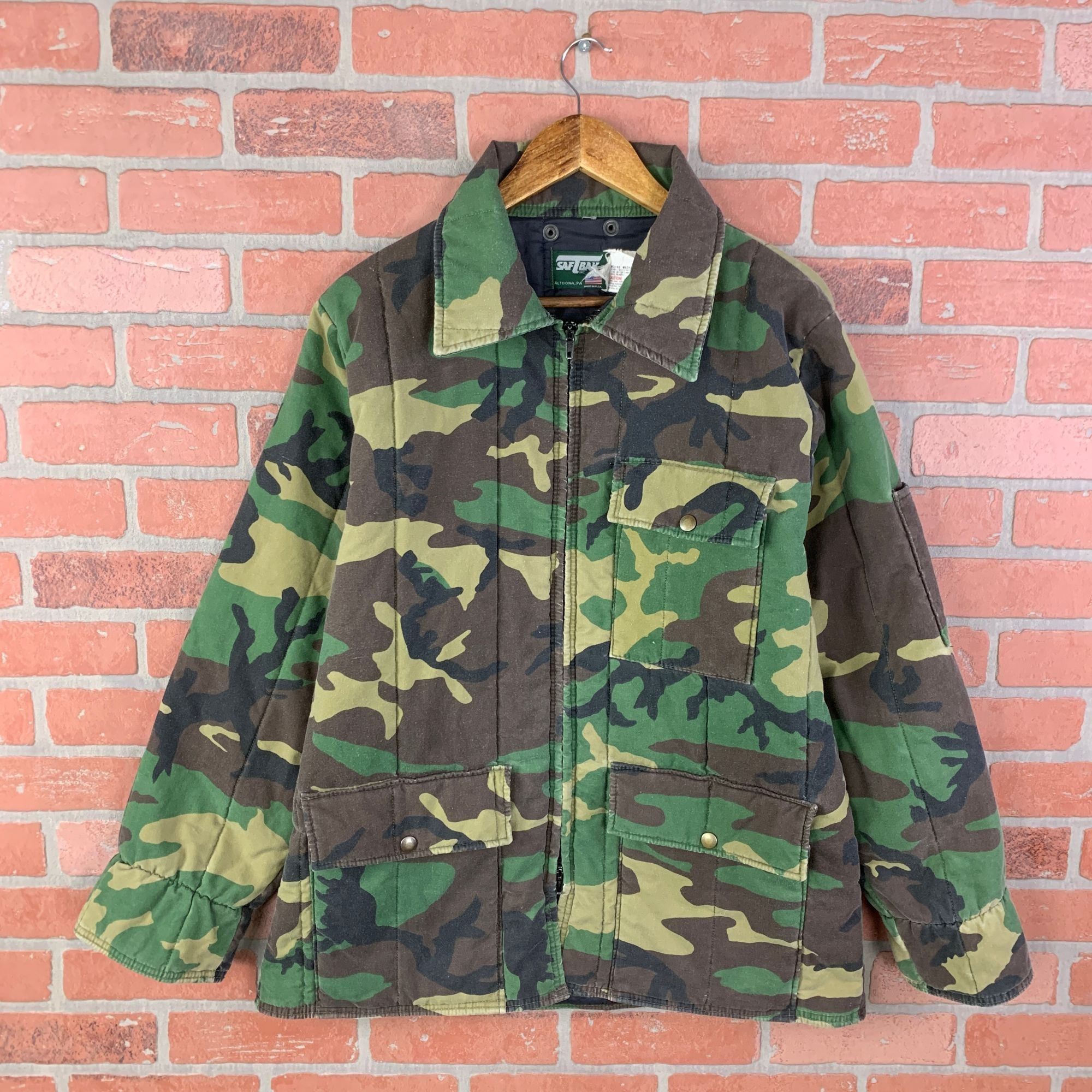 Vintage VTG 80s SAFTBAK Camo Quilted Lined Outdoors Hunting Jacket L Size US L / EU 52-54 / 3 - 1 Preview