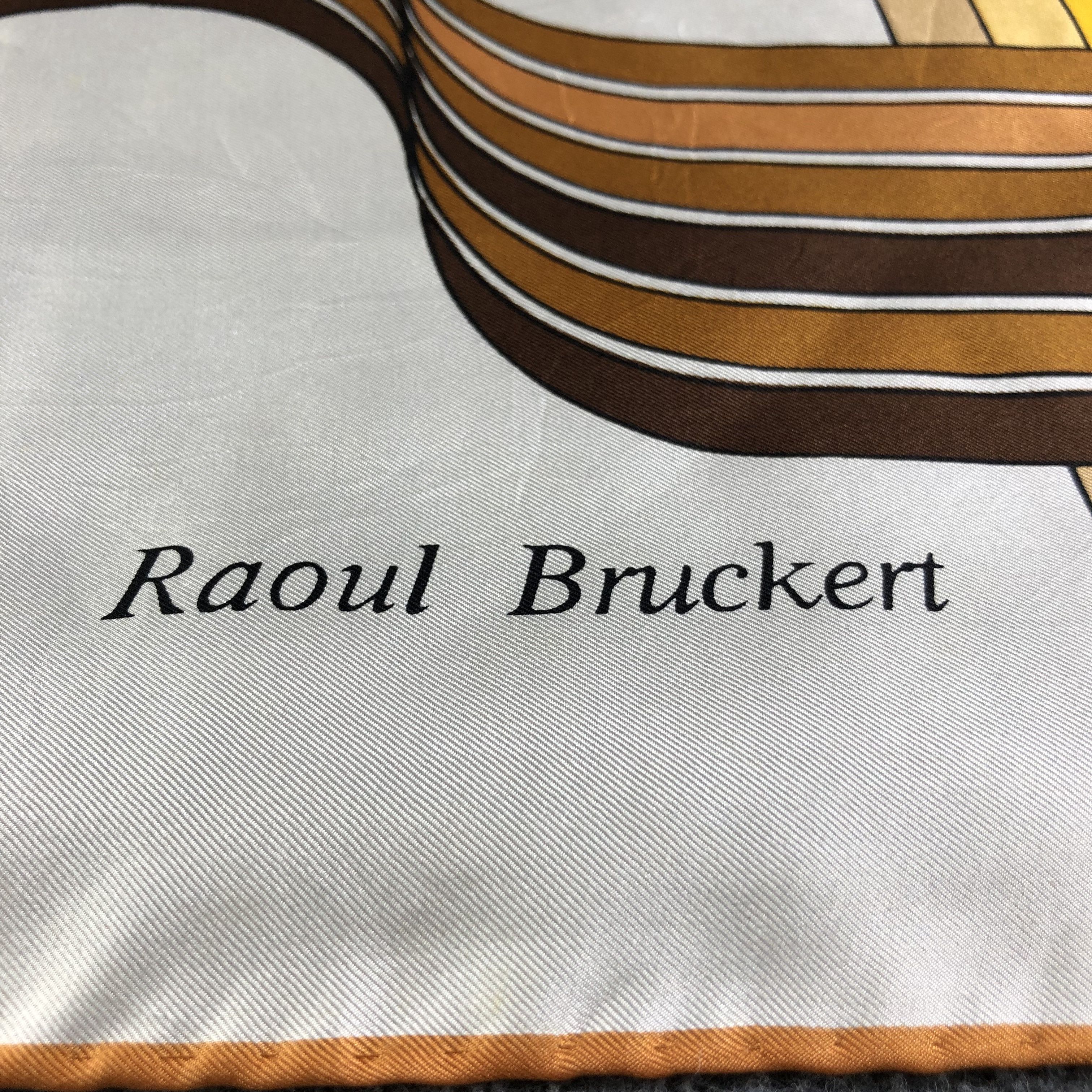 Japanese Brand Raoul Bruckert Abstract Hand Rolled Silk Scarf M771 Size ONE SIZE - 3 Thumbnail