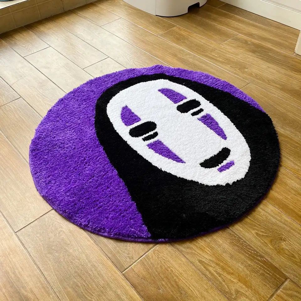 Japanese Brand × Vintage Handmade Tufted Rug Soft Smile Face Carpet 60cm x 60cm Size ONE SIZE - 1 Thumbnail