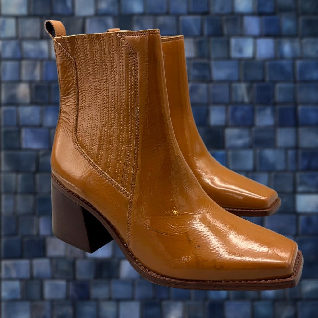 Vince Camuto Vince Camuto Boots Womens 9 Brown VC-SOJETTA Ankle Booties Block Heel Shoes Casual Workwear Square Toe Zip Size US 9 / IT 39 - 1 Thumbnail