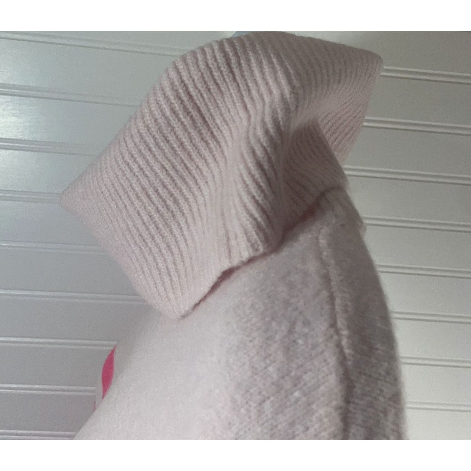 Loft Loft Women Small Cowl Neck Sweater Knit Ribbed Trim Striped Pink NWT Pullover Long Sleeve Regular Fit Size S / US 4 / IT 40 - 3 Thumbnail