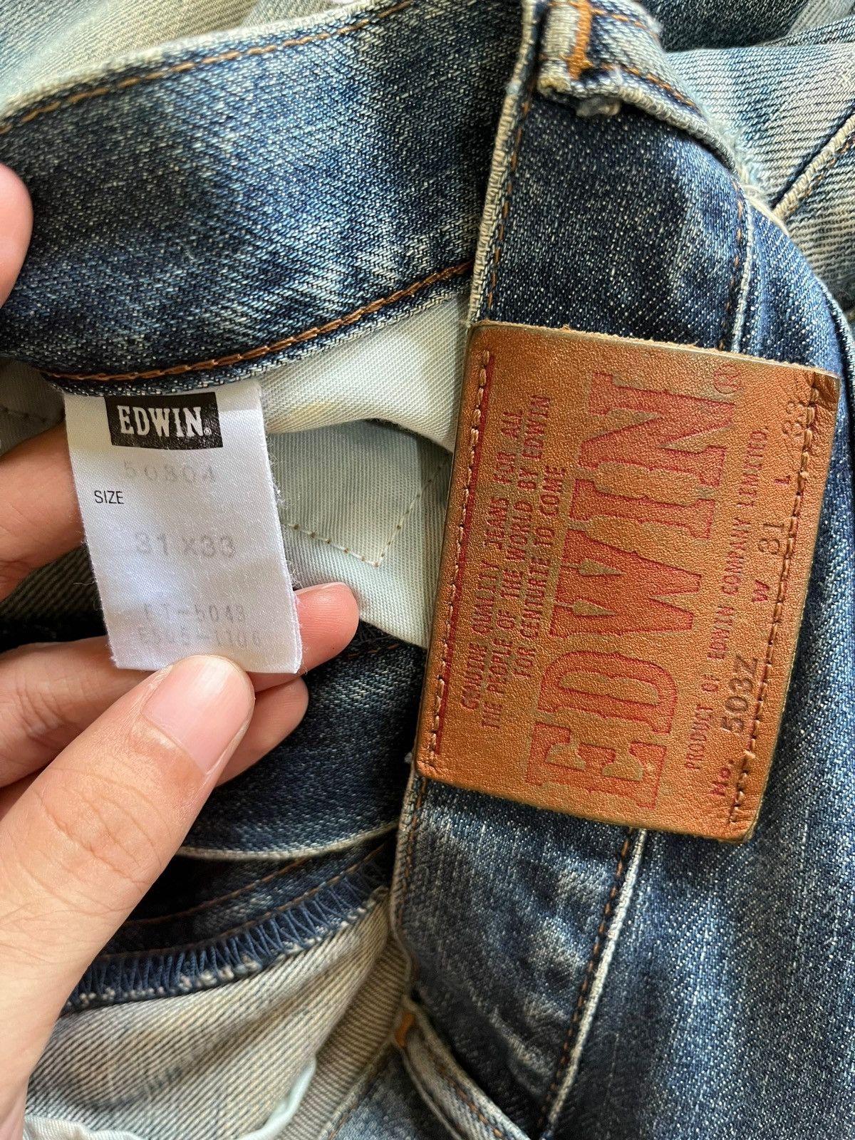 Edwin × Japanese Brand Vintage Japanese Edwin Mud Wash Distressed Baggy Jeans Size US 30 / EU 46 - 9 Thumbnail