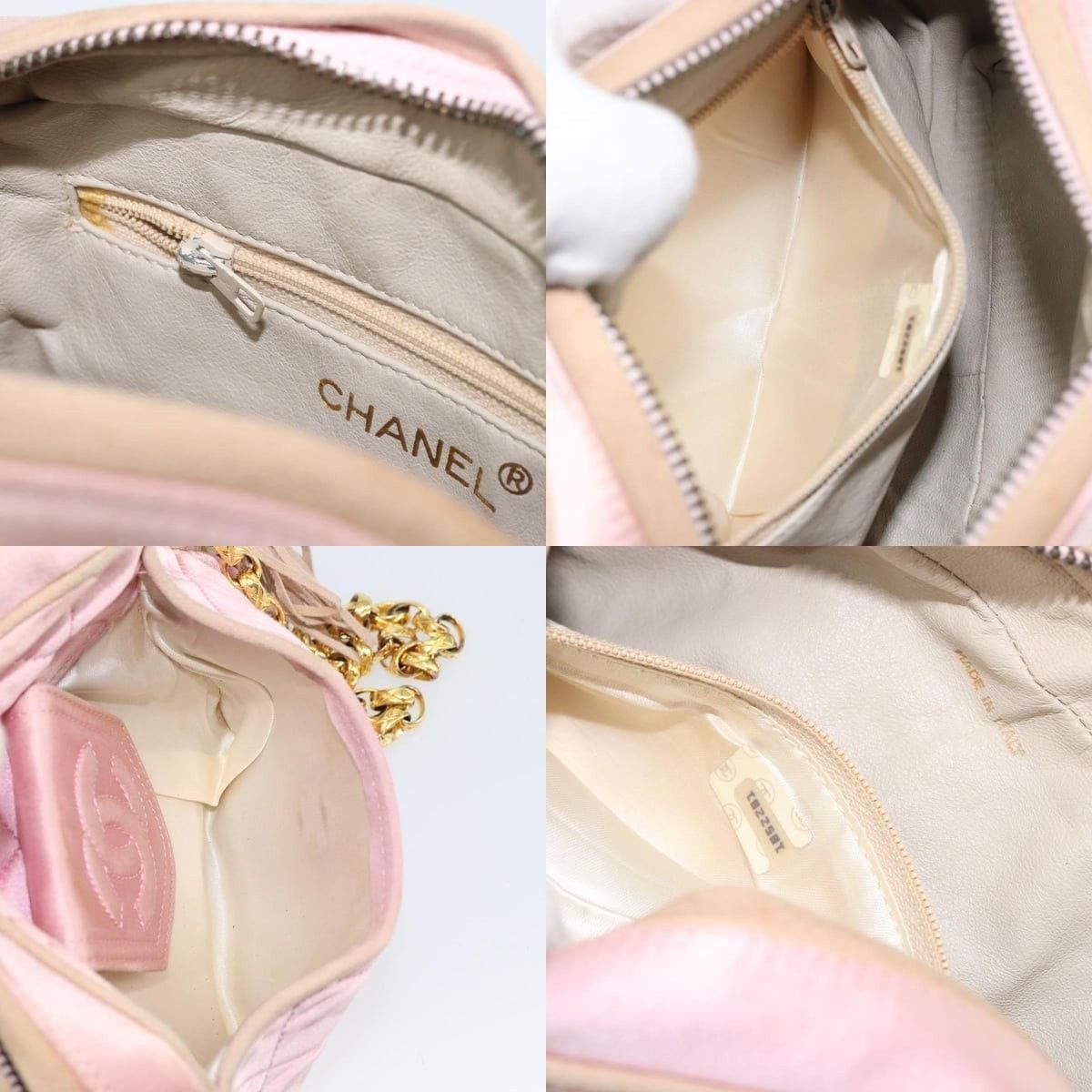 Chanel Chanel Chain Shoulder Bag Satin Pink Gold CC Size ONE SIZE - 7 Thumbnail