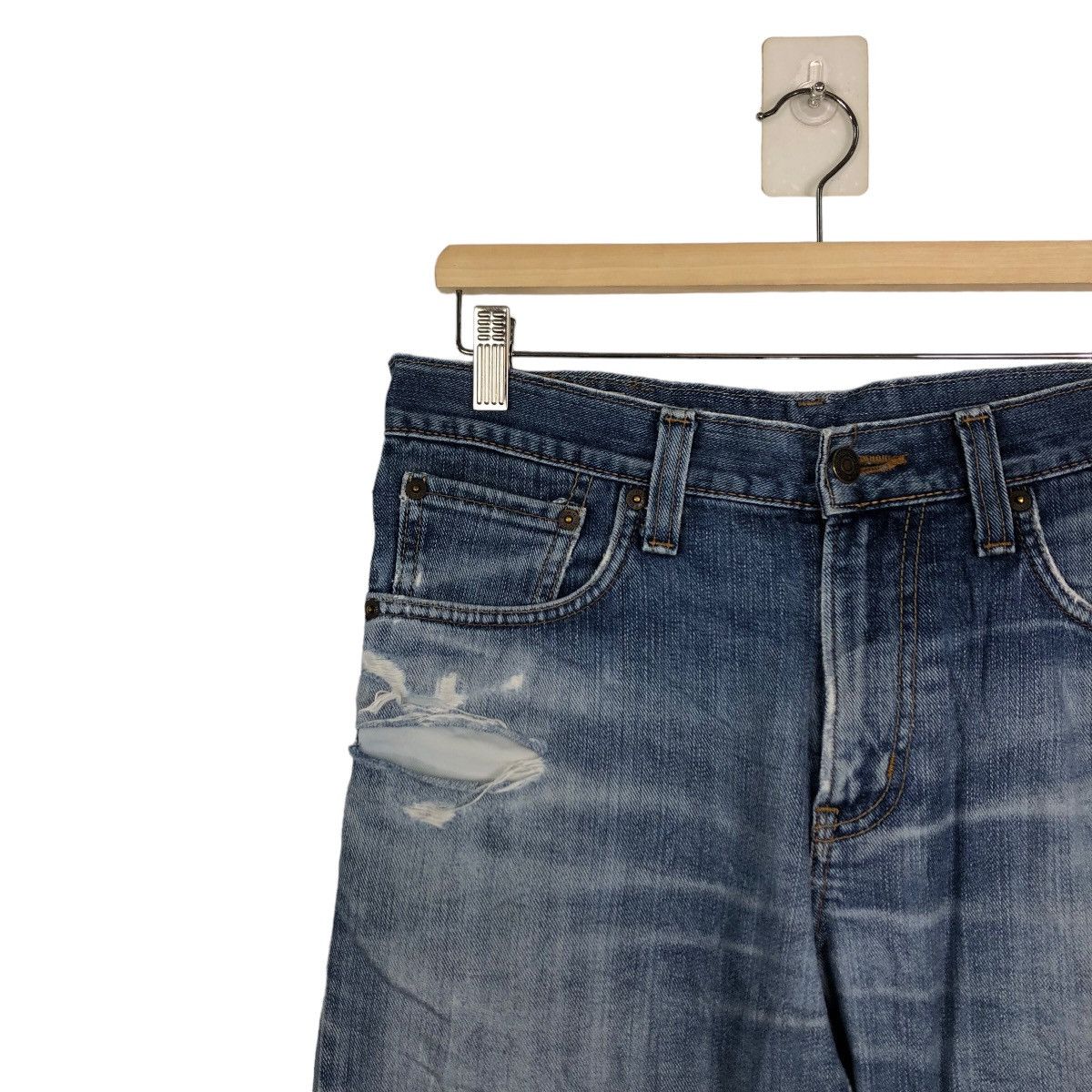 Japanese Brand 🔥90’s VINTAGE DENIM JEANS DISTRESSED DESIGN EDWIN JAPAN Size US 30 / EU 46 - 6 Thumbnail