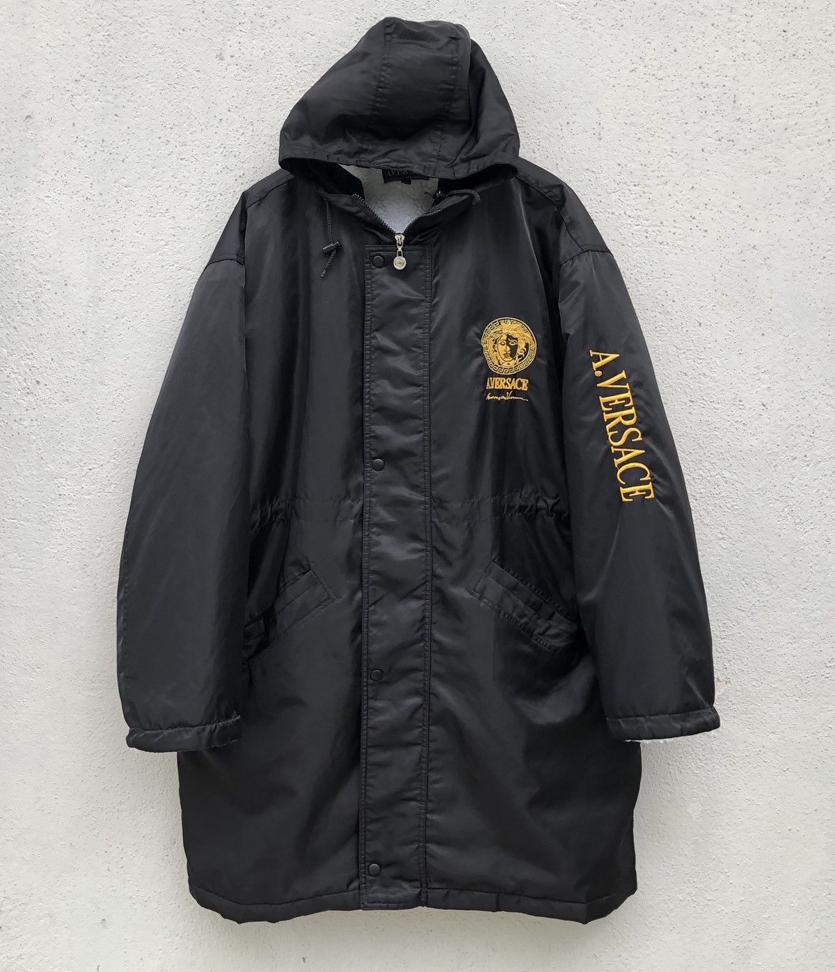 Vintage Vintage A.Versace Embroidery Logo Back Nylon Parka Jacket Size US XL / EU 56 / 4 - 3 Thumbnail