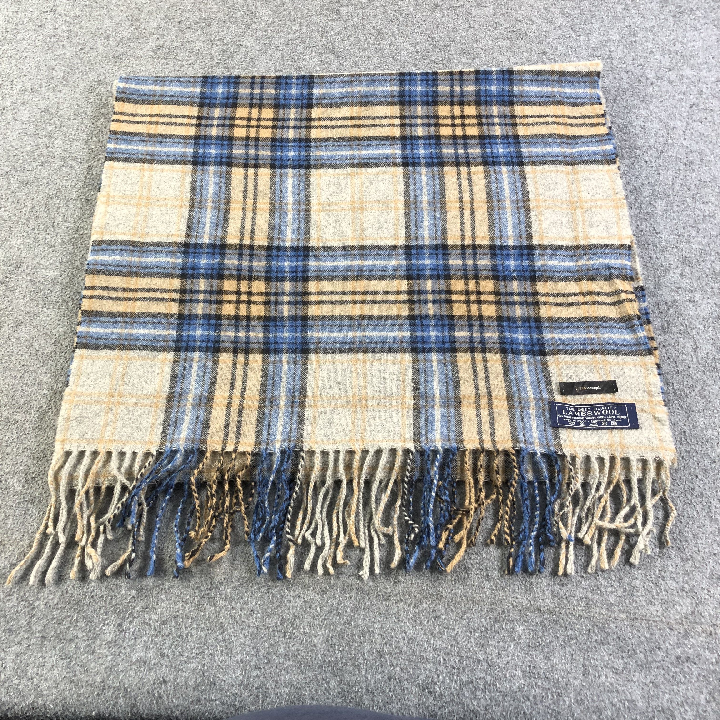 Vintage 7-1 D Concept Tartan Wool Scarf Muffler V1228 Size ONE SIZE - 2 Thumbnail