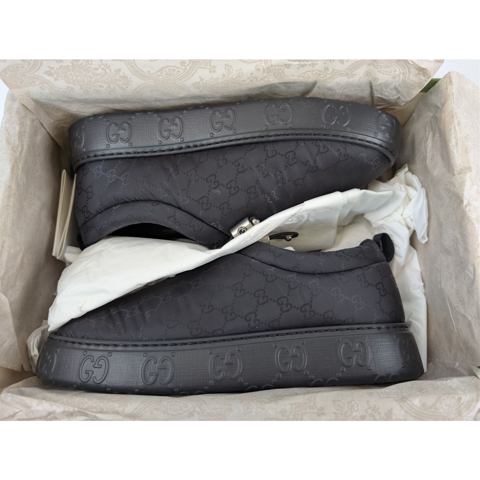Gucci o1rshd1 M Nut Nylon Moccasin Shoes in Black Size US 10.5 / EU 43-44 - 21 Thumbnail