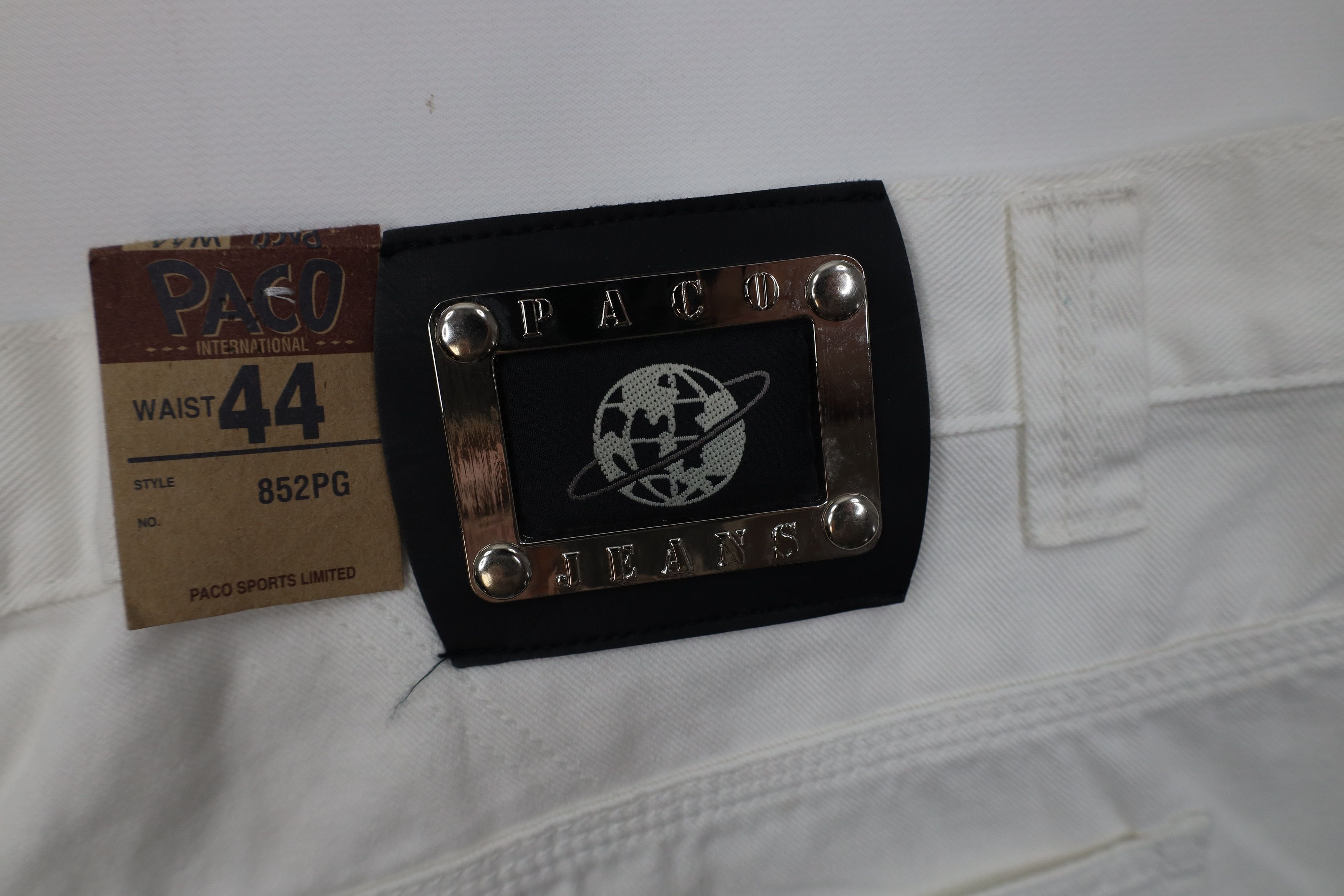 Vintage Deadstock Vintage 90s Paco Denim Jean Shorts White Cotton Size US 44 / EU 60 - 13 Thumbnail