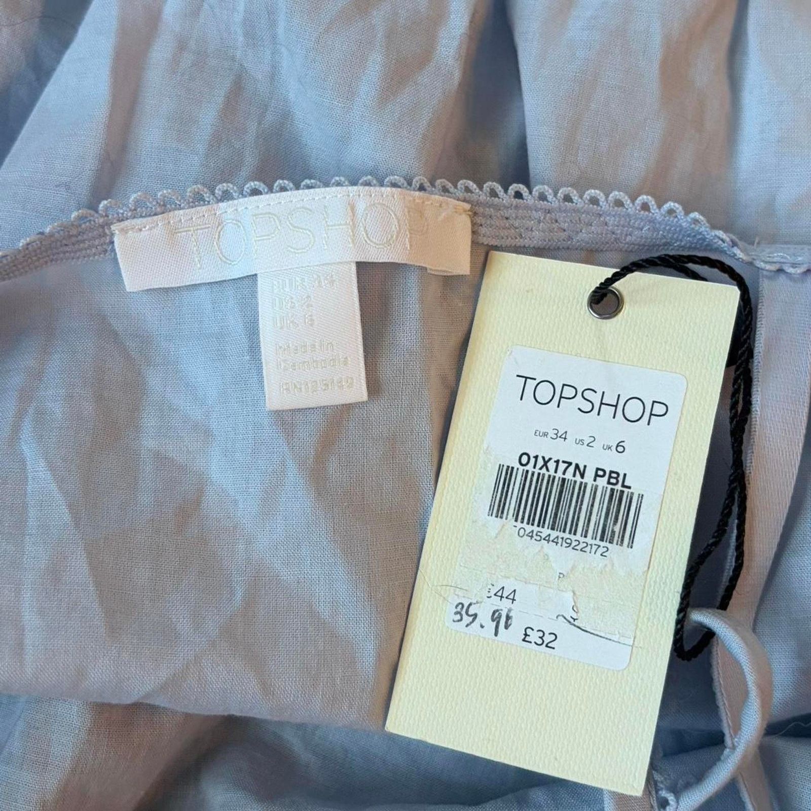 Topshop NWT topshop light blue lace romper with adjustable straps Size 26" / US 2 / IT 38 - 3 Thumbnail