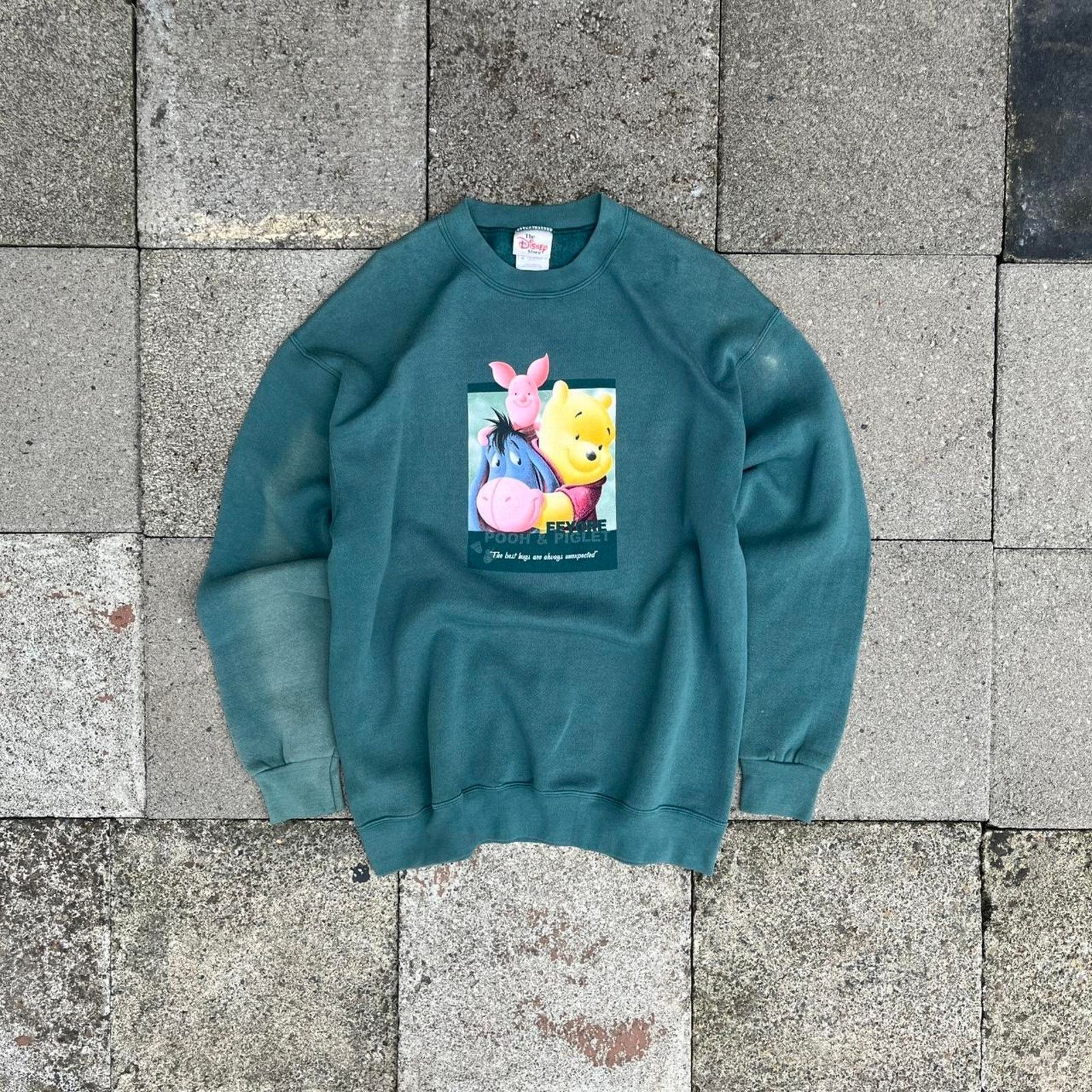 Disney Vintage Disney Winnie The Pooh Green Pullover Sweatshirt Size M / US 6-8 / IT 42-44 - 1 Thumbnail
