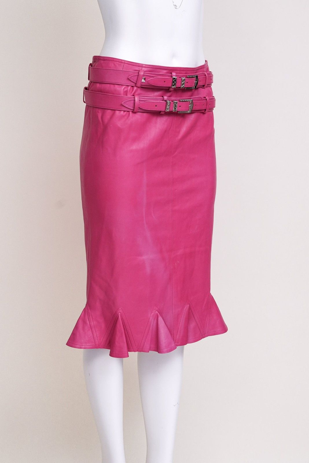 Dior Christian Dior Early 2000s Pink Leather Skirt Size 28" / US 6 / IT 42 - 4 Thumbnail