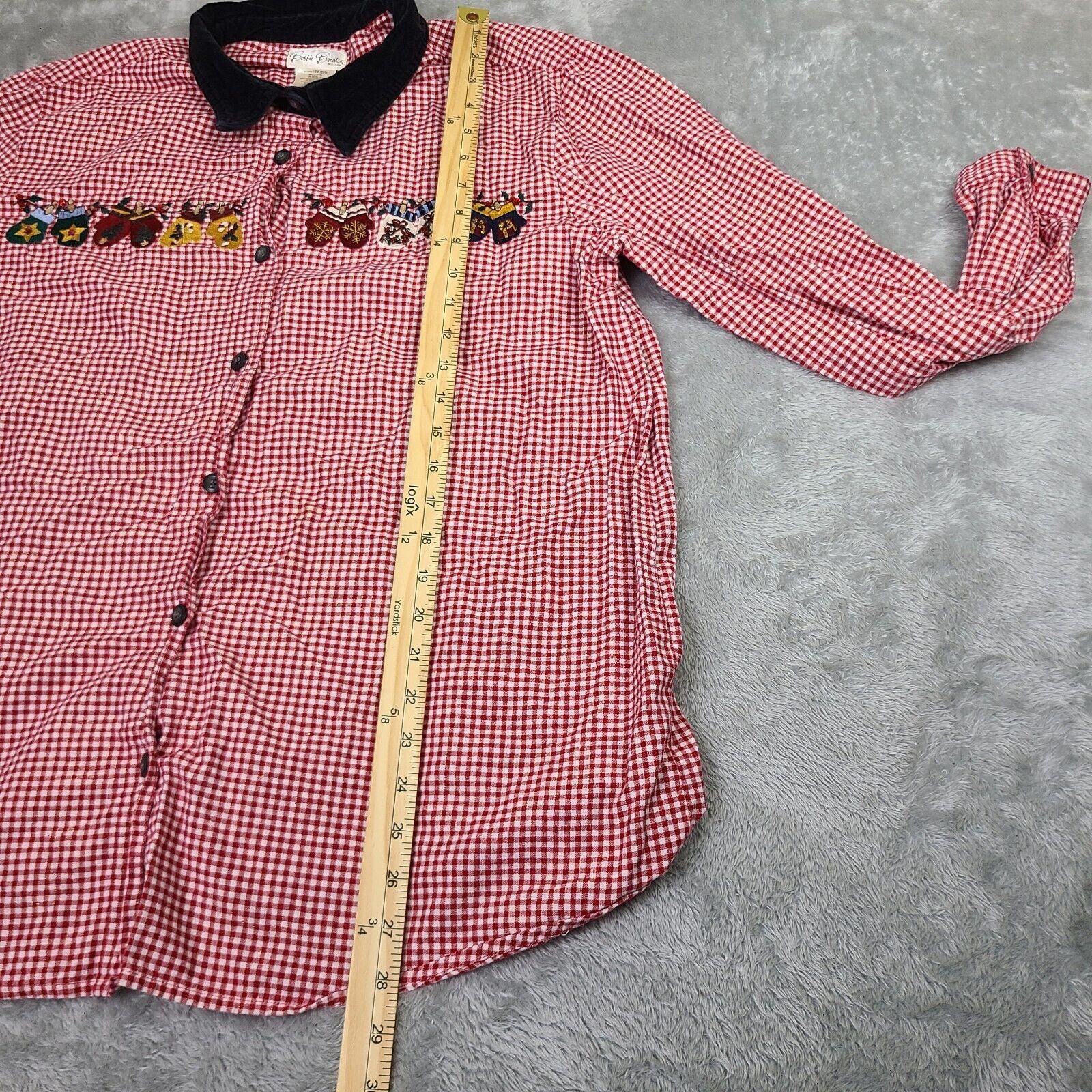 Vintage Bobbie Brooks Woman Red White Checked Christmas Mittens Butt Size XXL / US 16-18 / IT 52-54 - 8 Thumbnail