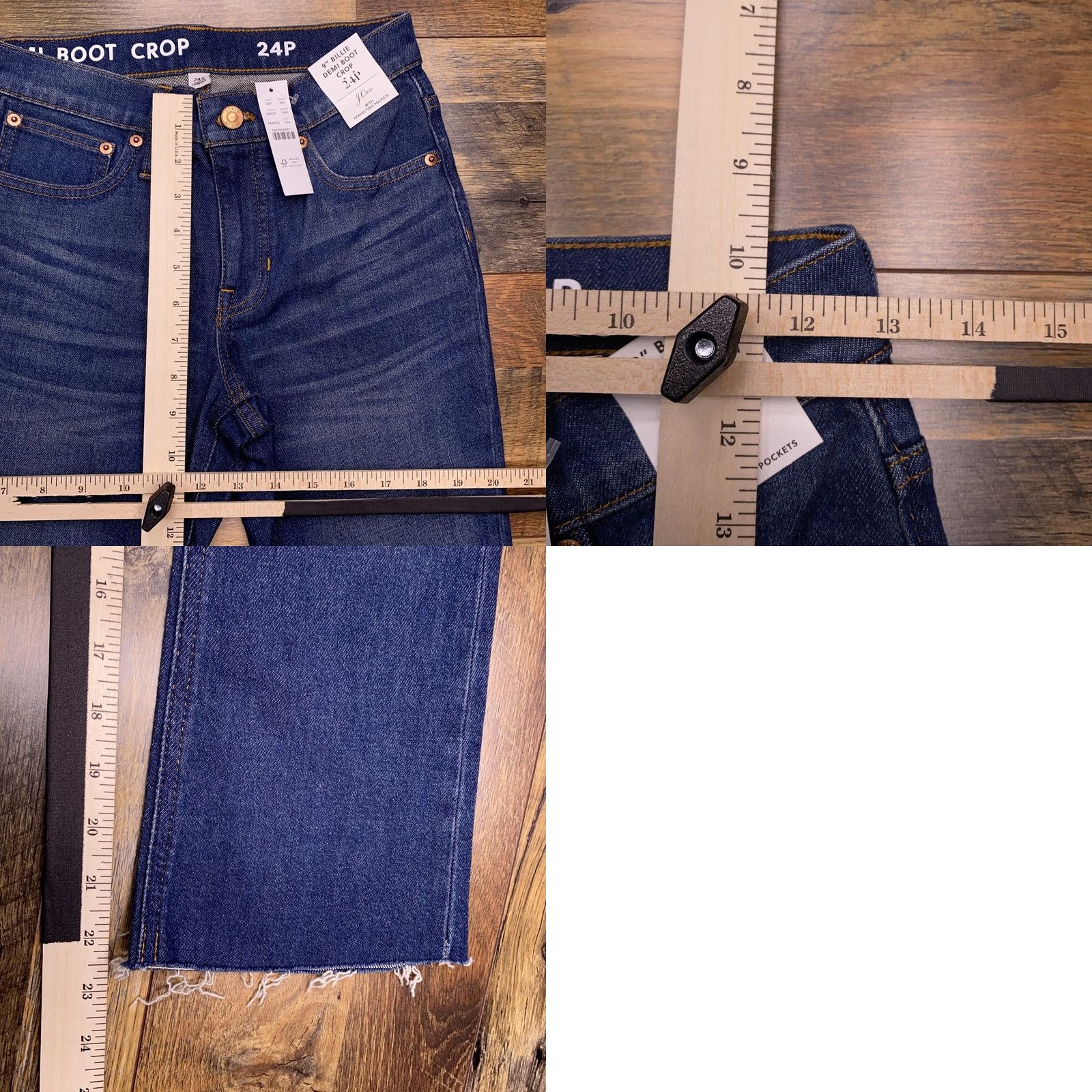 J.Crew VINTAGE J.CREW Billie Cropped Jeans Womens 24 Petite Blue Denim 5-Pocket Modern Slim Fit 22.5 Inseam Regular 24P NWT Size 42" / US 20 - 9 Thumbnail