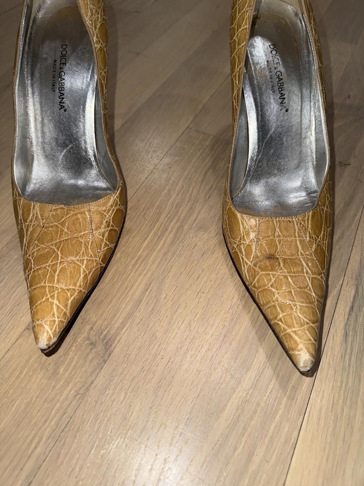Vintage Vintage Dolce & Gabbana tan Croc Leather Heel EUR Size 39 Size US 8 / IT 38 - 5 Thumbnail