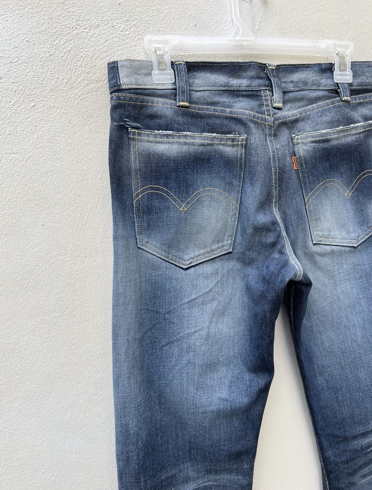 2005 LVC Levi’s 607 Big E Orange Tab Denim Bootcut Jeans