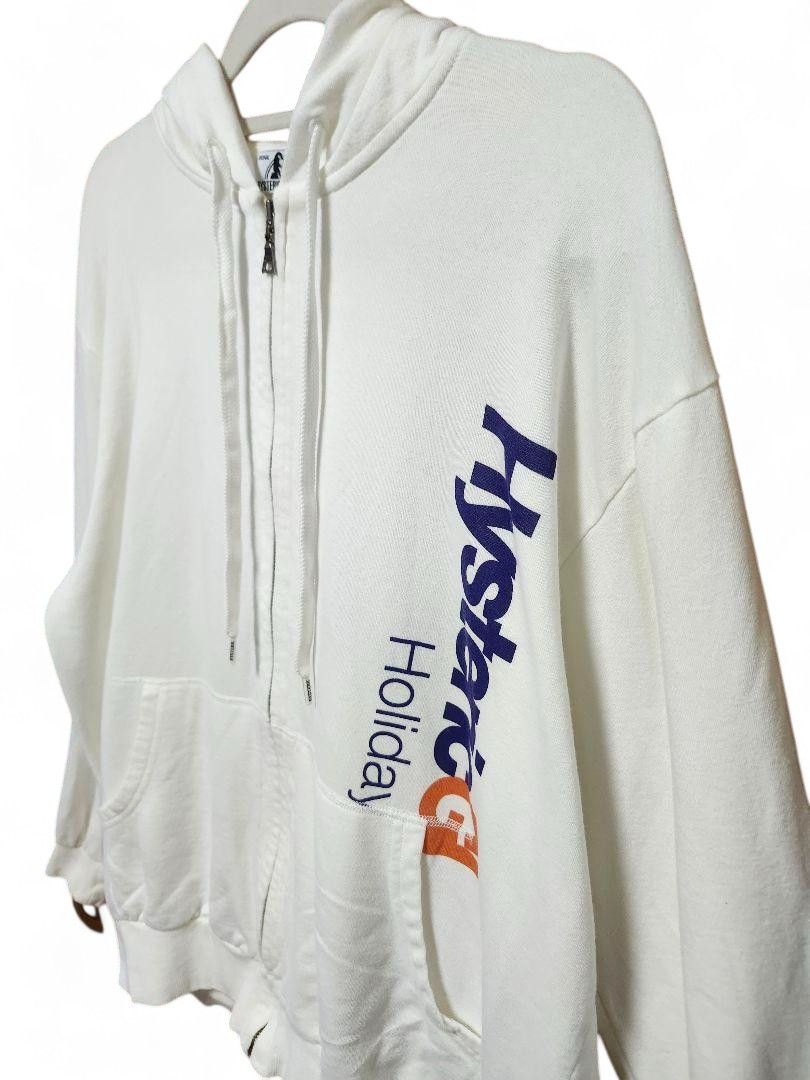Hysteric Glamour Hysteric Glamour - L Zip Sweater White Hoodie Vintage Size US L / EU 52-54 / 3 - 3 Thumbnail