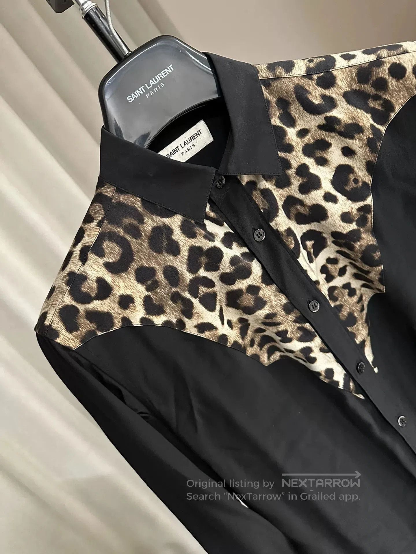 Saint Laurent Paris Saint Laurent Leopard Print Shirt. Size US M / EU 48-50 / 2 - 2 Thumbnail