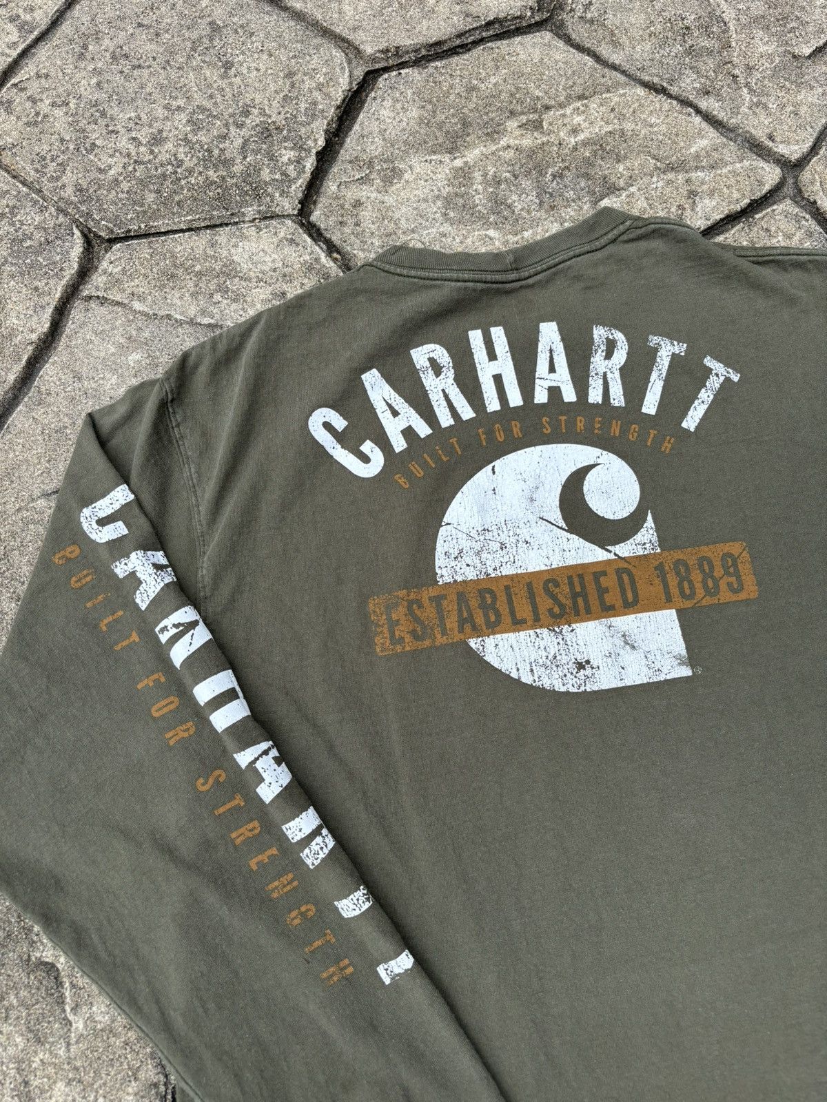 Carhartt × Vintage Y2K Carhartt Forrest Green Graphic Long Sleeve Size US M / EU 48-50 / 2 - 4 Thumbnail