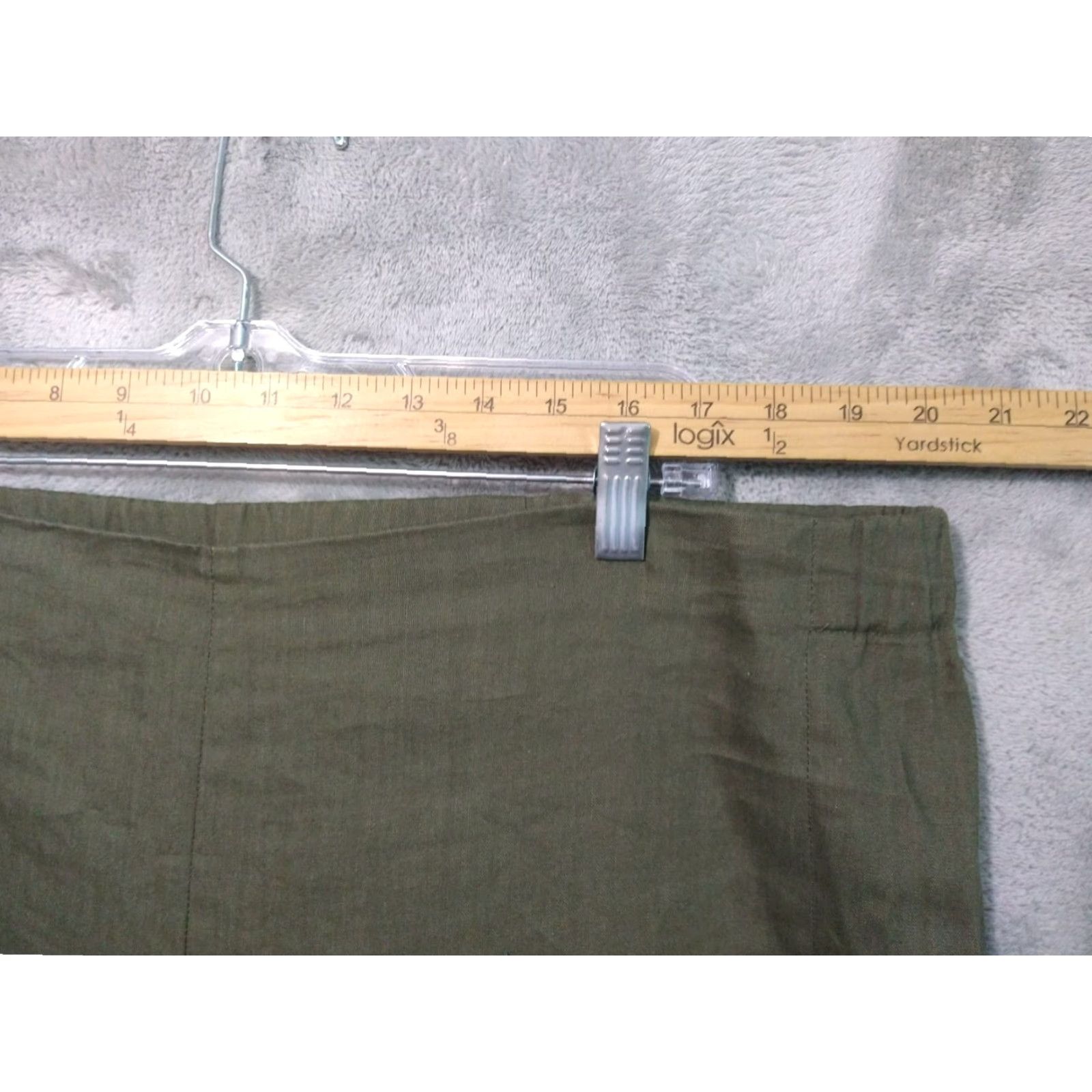 J. Jill J.Jill Pants Womens XL Green Linen Stretch Tapered Leg Crop Coastal Beachy Size 40" / US 18 - 3 Thumbnail