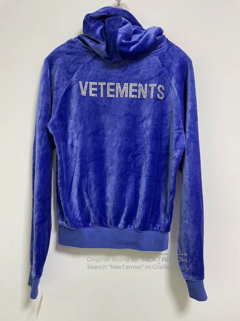 Vetements Vetements Blue velvet hooded hoodie Size US XS / EU 42 / 0 - 1 Thumbnail