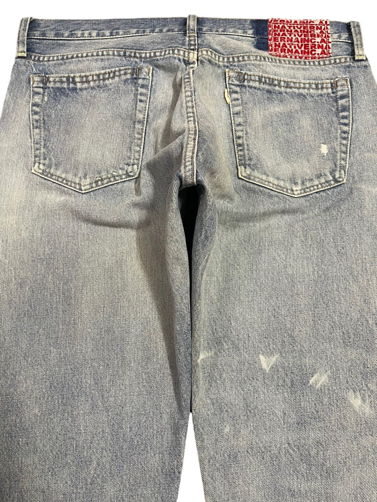 14th Addiction Vintage Japanese R.N.A Blue Bleached Distressed Loose Jeans Size US 34 / EU 50 - 5 Thumbnail