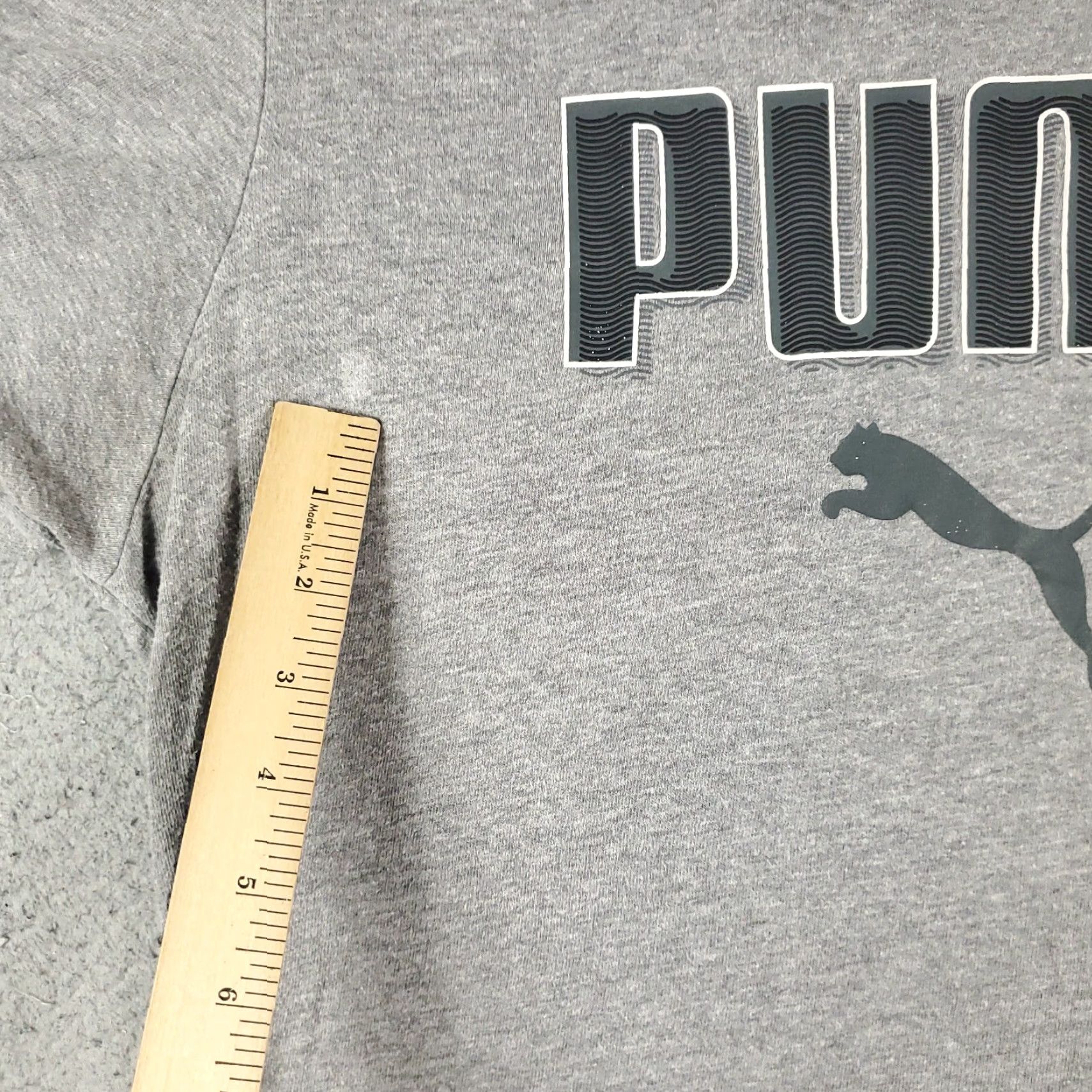 Puma PUMA Shirt Adult Medium Gray Cotton Blend Short Sleeve Crew Neck Logo Sports Mens Size US M / EU 48-50 / 2 - 3 Thumbnail