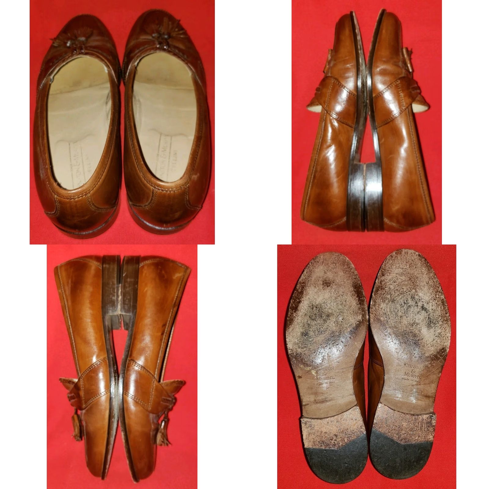 Johnston & Murphy Johnston & Murphy Cellini Men's Loafer Dress Brown 9M Tassels Leather Shoes Size US 9 / EU 42 - 8 Thumbnail