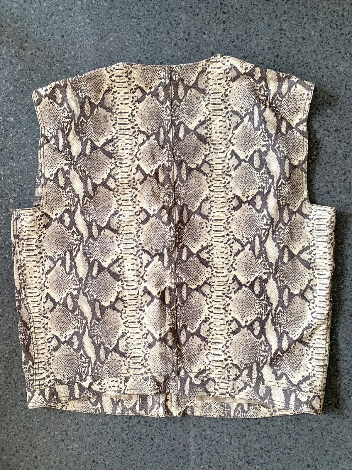 image of Gianni Versace Snake Print Leather Vest in Snakeskin, Men's (Size Small)