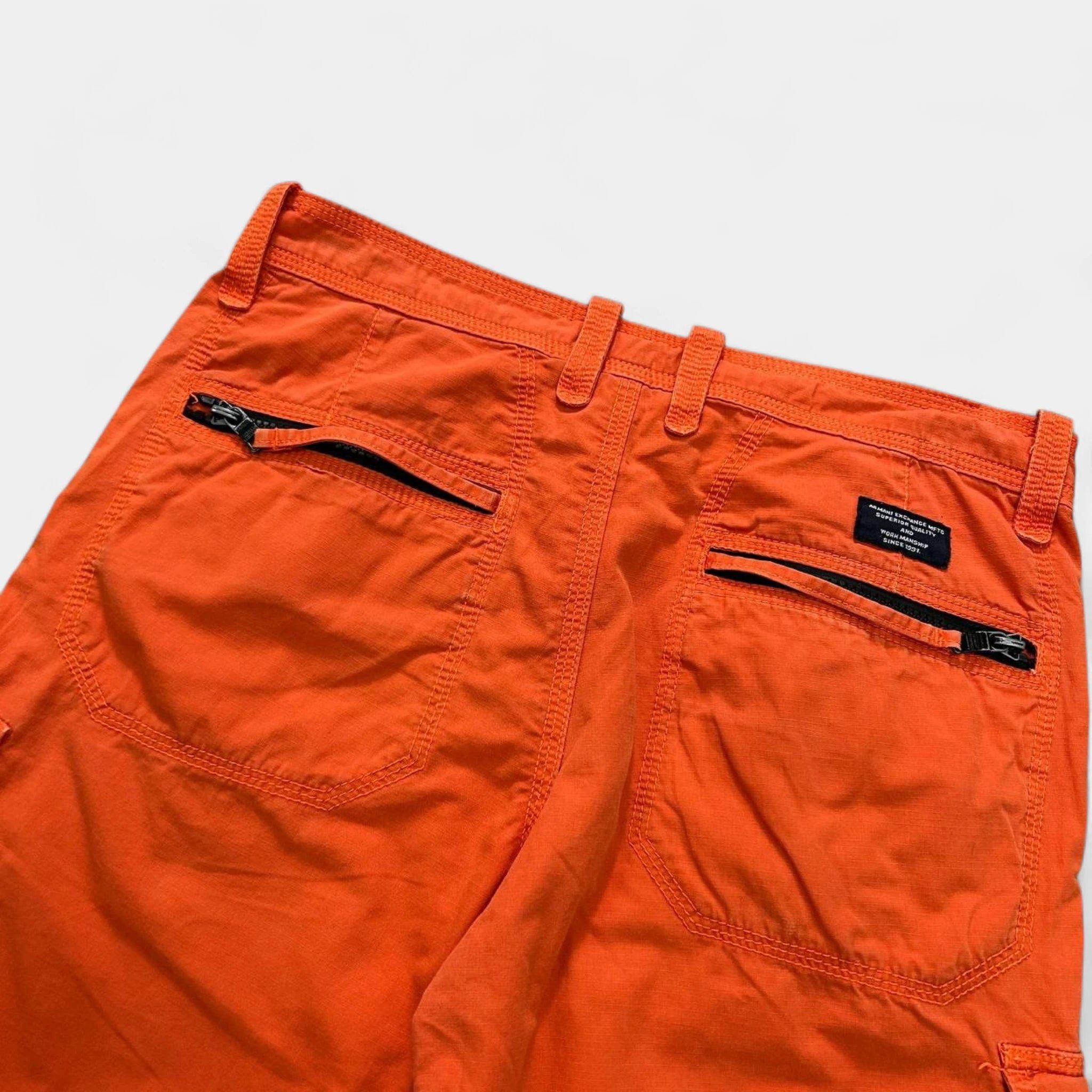 Armani Armani Exchange Orange Utilitarian Cargo Shorts Size XL / US 12-14 / IT 48-50 - 6 Thumbnail
