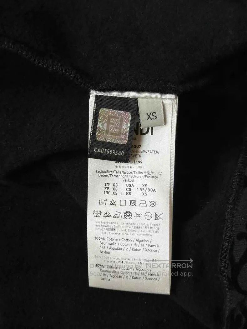 Fendi Fendi Black All-Over Printed Flocked Ribbon Hoodie Size XS / US 0-2 / IT 36-38 - 4 Thumbnail