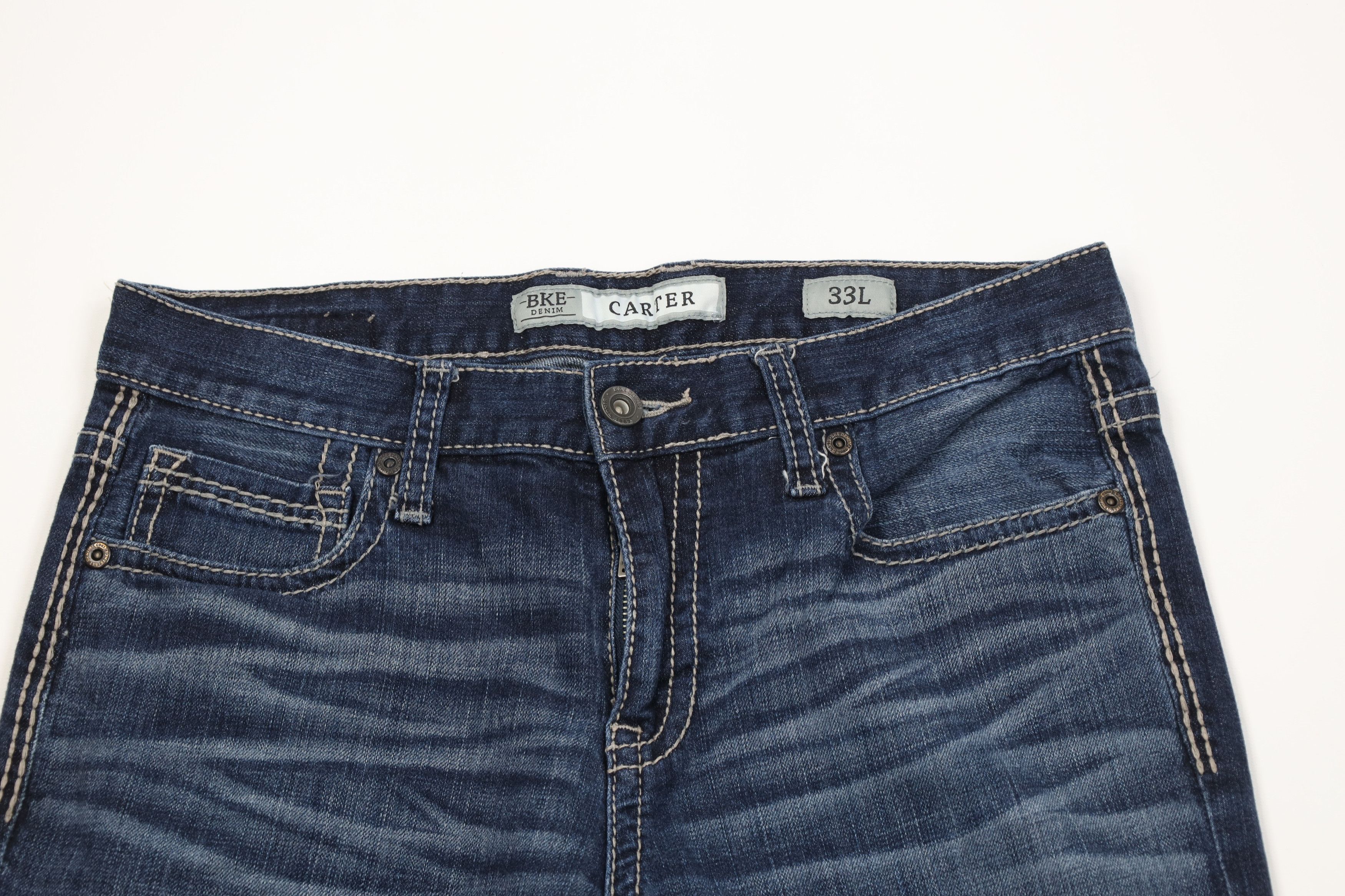Vintage Buckle BKE Stitch Carter Bootcut Denim Jeans Stretch Blue Size US 33 - 2 Thumbnail
