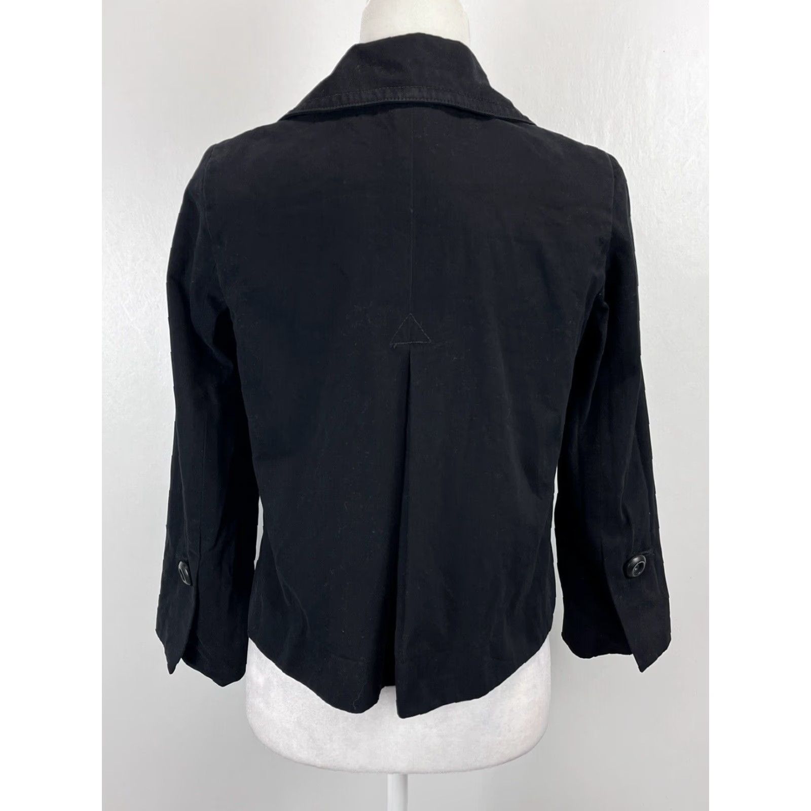 J.Crew VINTAGE J.CREW Short Double Breasted Jacket Womens Size 2 Black Lined Classic Nautical Preppy Knit? No, jacket. Size 26" / US 2 / IT 38 - 4 Thumbnail