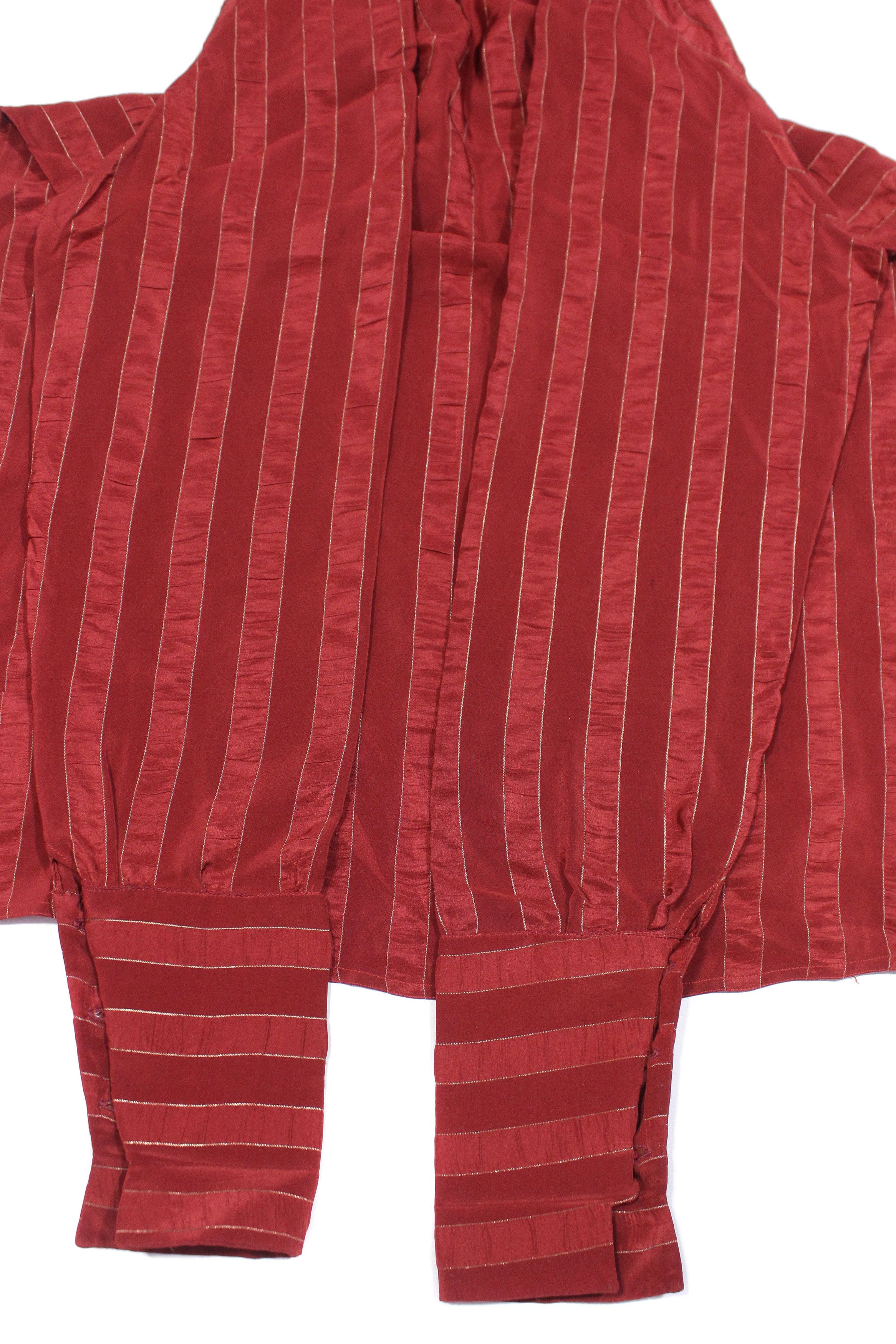 Chloe 90S Silk Striped Shirt Vintage Size L / US 10 / IT 46 - 6 Thumbnail