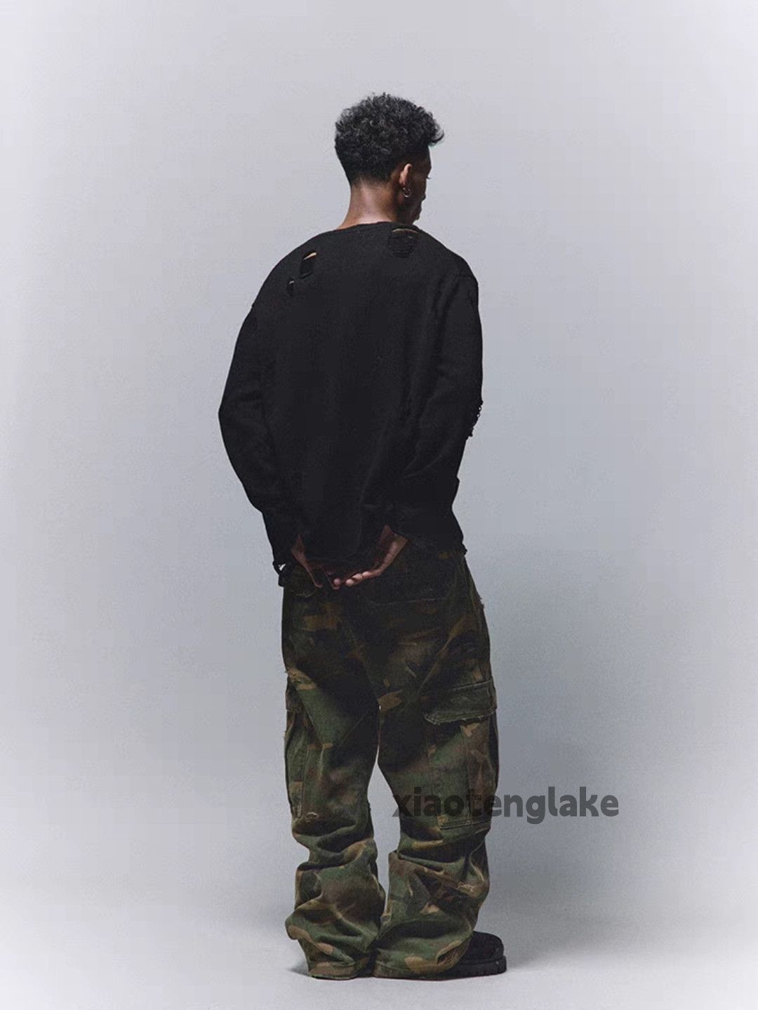 Vintage Utility loose baggy skate hiphop ripped camo pants Size US 32 / EU 48 - 2 Thumbnail